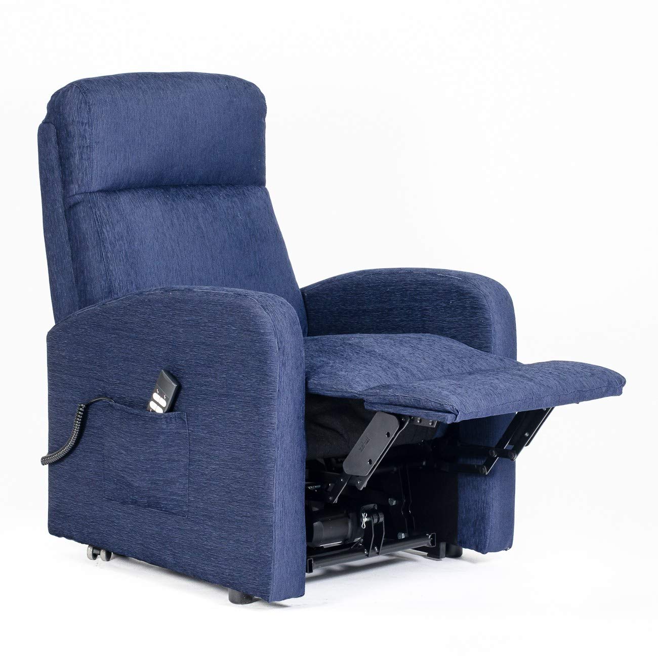 POLTRONE ITALIA Poltrona Relax Elettrica 2 motori, reclinazione indipendente schienale pediera seduta indeformabile microfibra elevabile alzapersona anziani disabili Blu