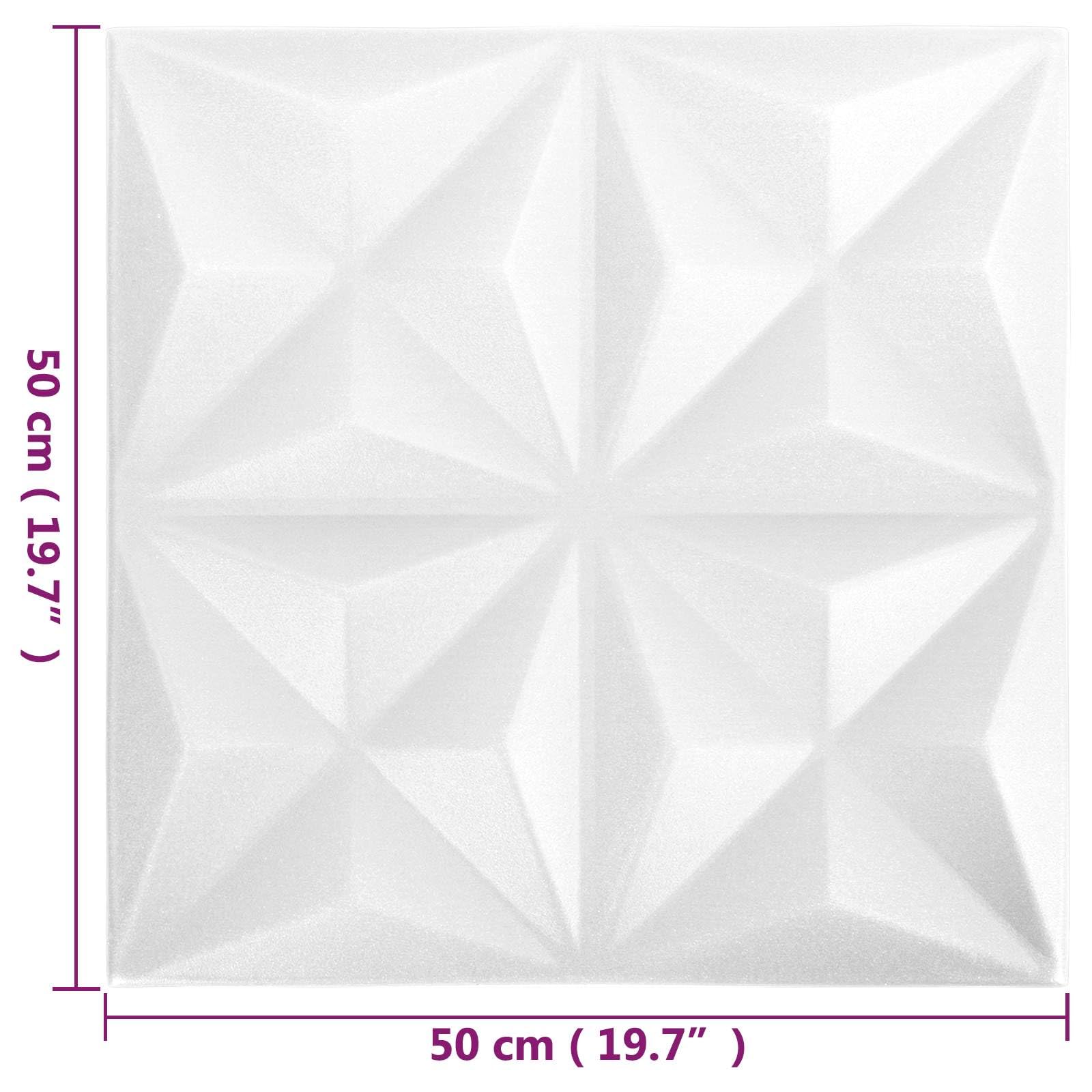 3D - Paneles de pared (48 unidades, 50 x 50 cm, espuma XPS), color blanco