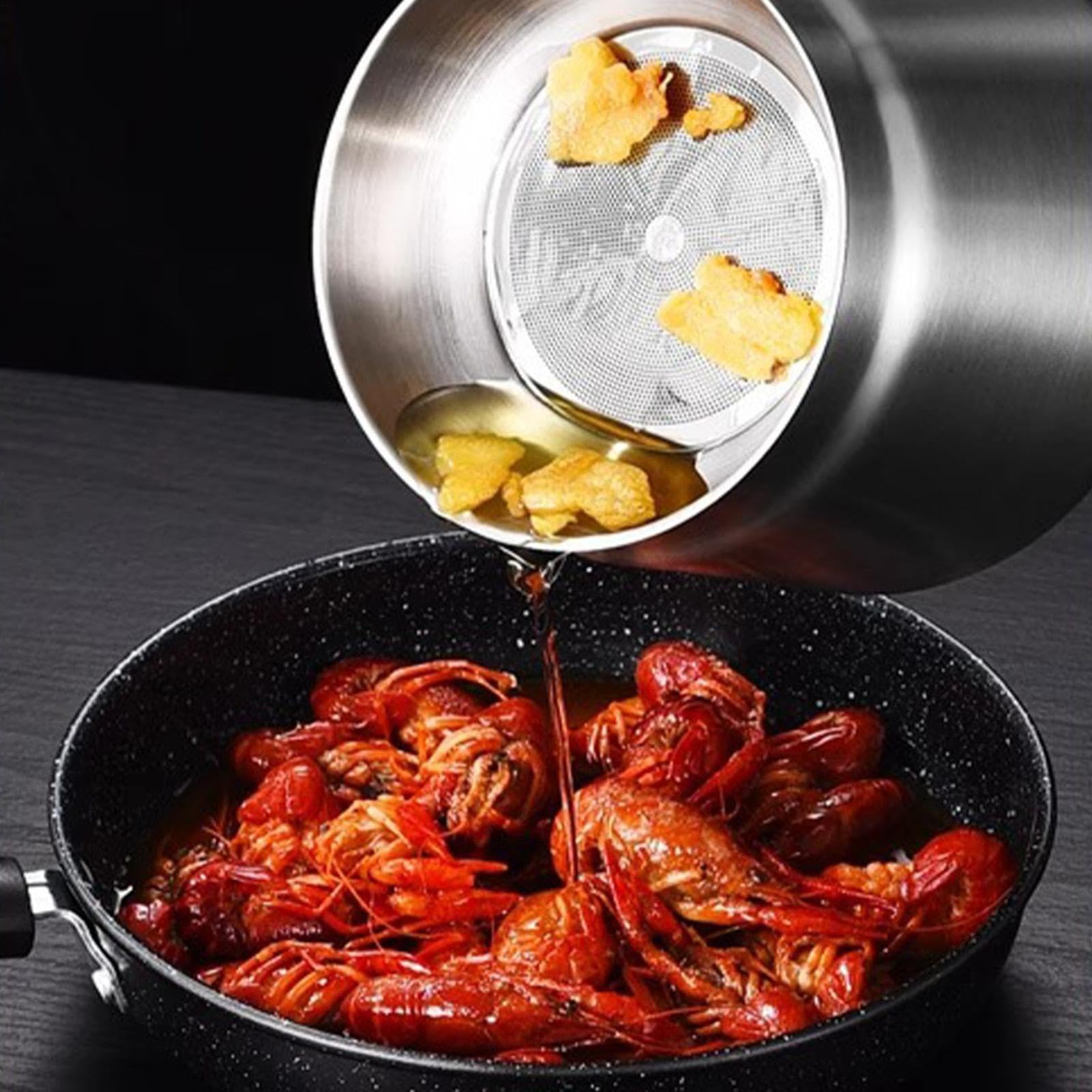 Deep Fryer Pot, Stainless Steel Large Capacity Bacon Frying Container