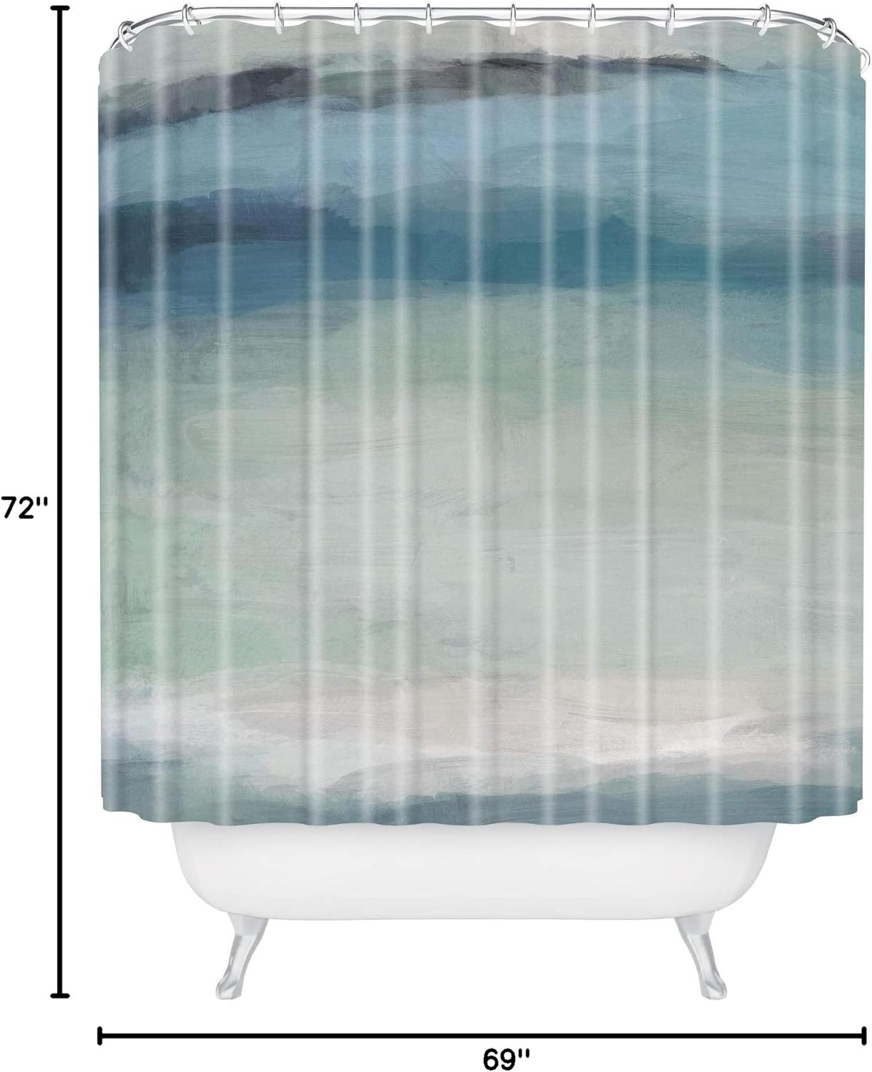 Society6 Shower Curtain - Bathroom Decor by Rachel Elise - Extra Long Fabric Shower Curtains for Bathroom, 71" x 74", Dragons Teeth Maui