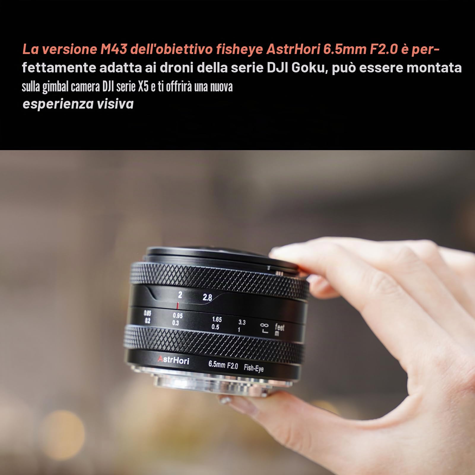 AstrHori 6,5 mm F2.0 APS-C 192° Ultra Wide Obiettivo Fisheye circolare Obiettivo a fuoco manuale per fotocamere mirrorless for Canon RF mount EOS EOS R50, R100,R7,R10