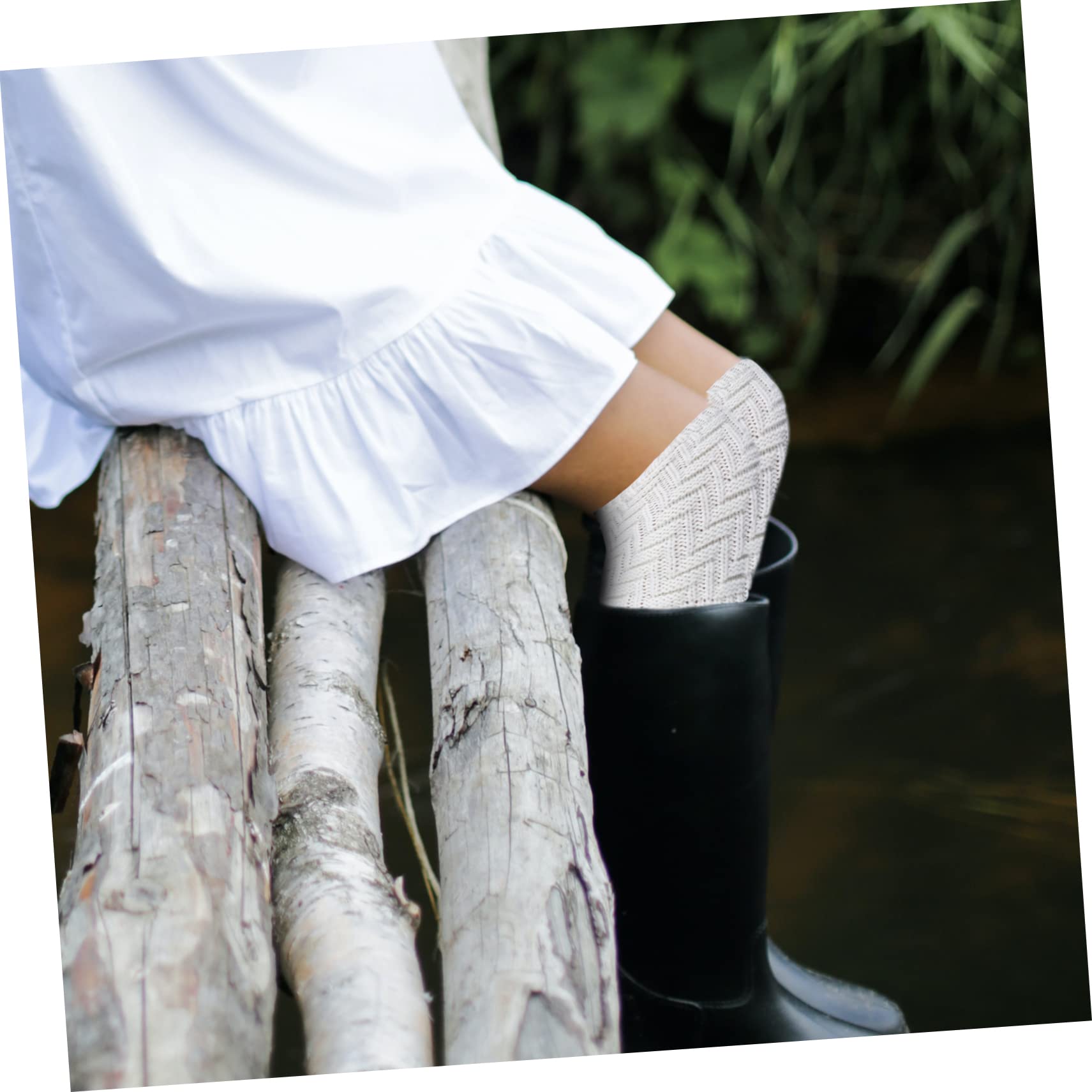 HOMOCONO 1 Pair Non-slip Pad Support Thickening Warm Sleeve for Women Running Fitness Band