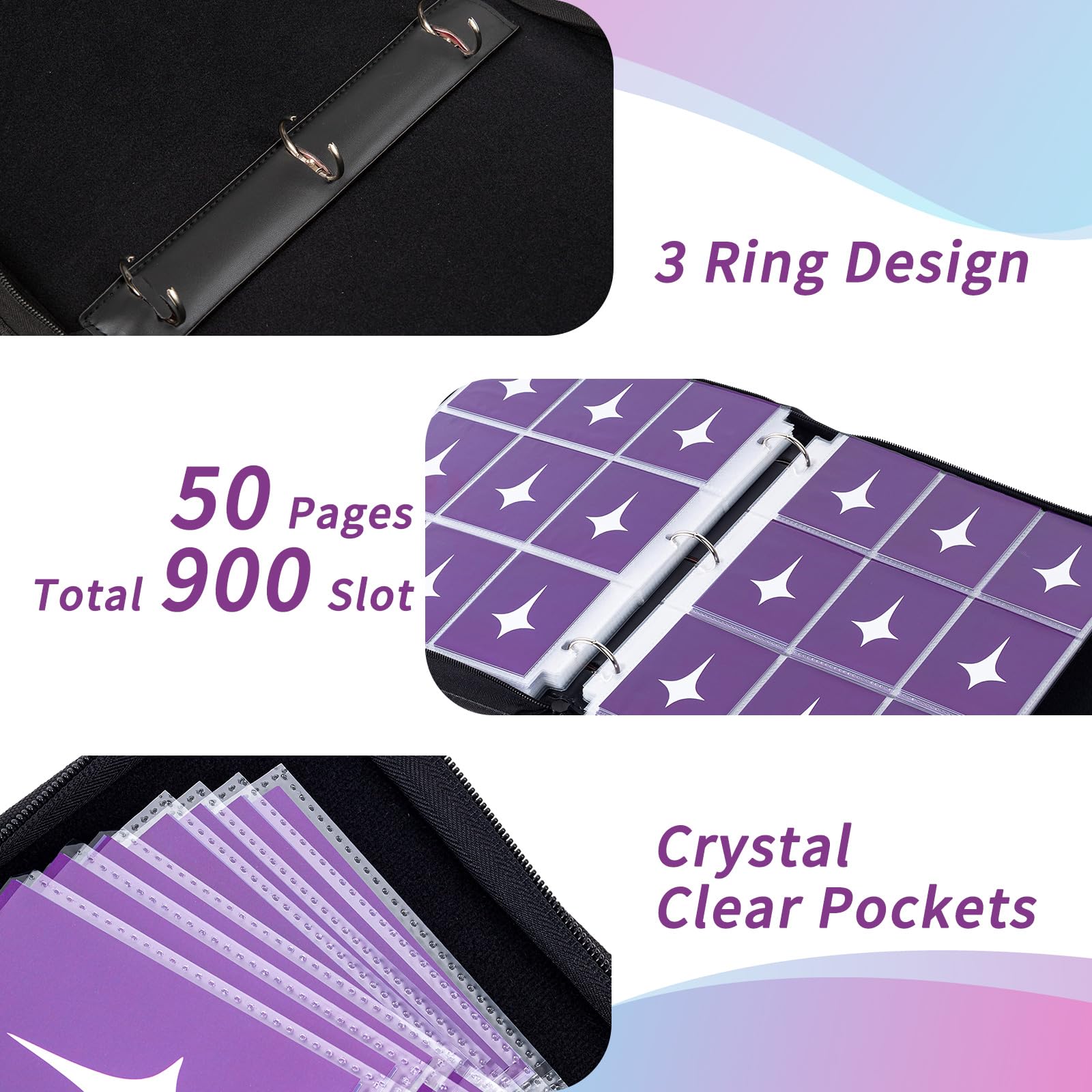 KarlyPro Sammelalbum Für Lorcana Karten - 990 Taschen Mit 55 Hüllen