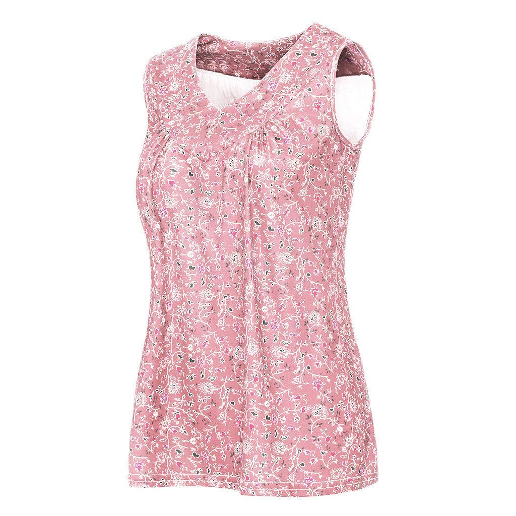 iFOMOWomen's Floral Printed T Shirt Tank Tops