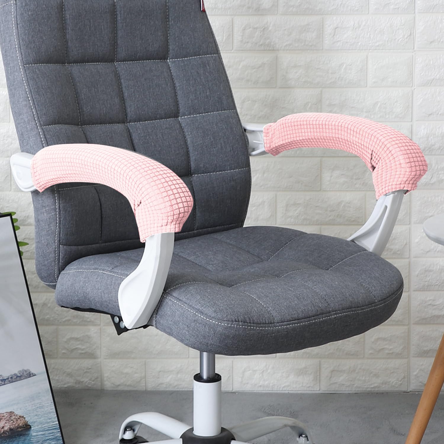 Pink Office Chair Armrest Cover - Waterproof & Washable -2