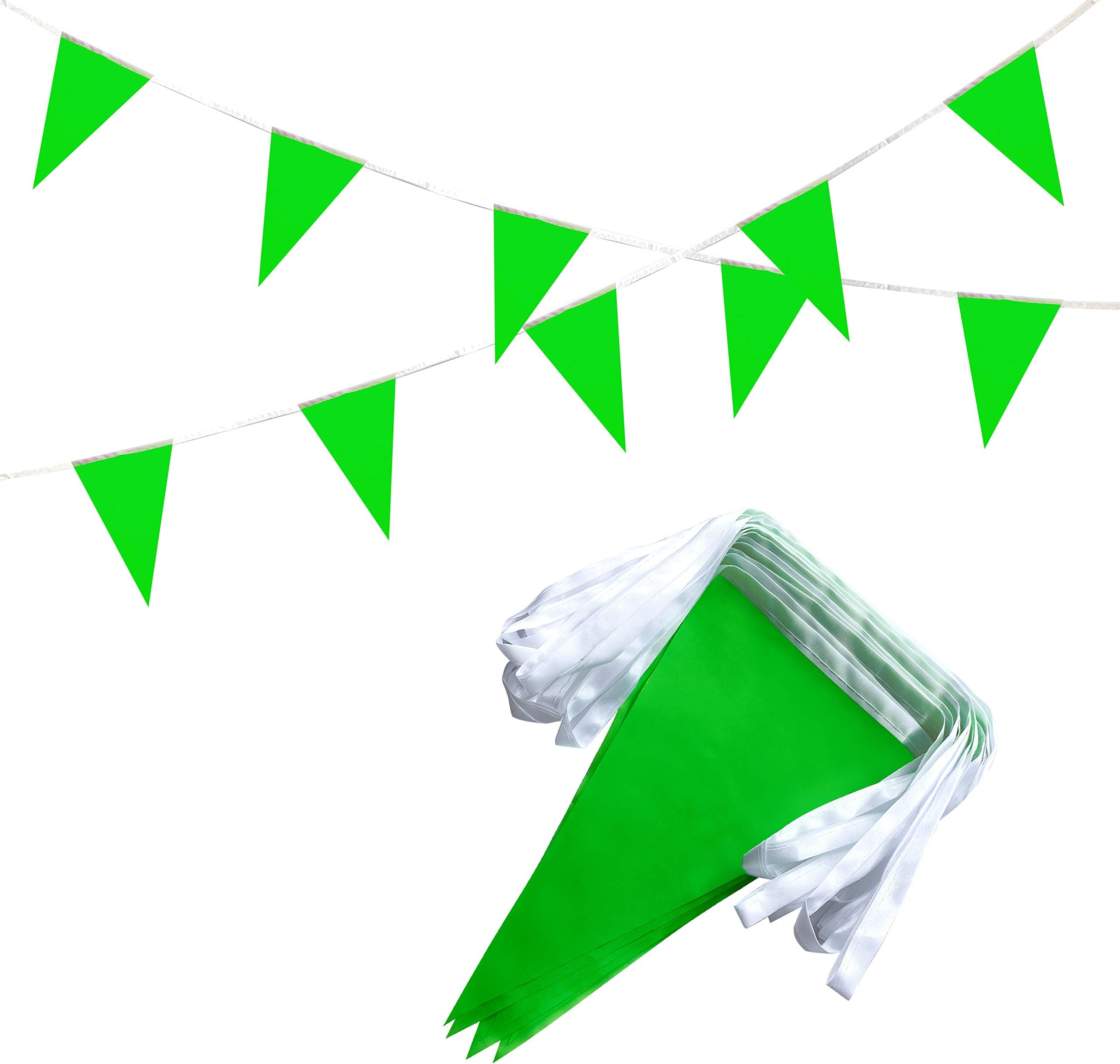 TSMD Solid Green Pennant Banners Flags String DIY Bunting Flags,Party Decorations for Grand Opening,Kids Birthday,Party Events Celebration