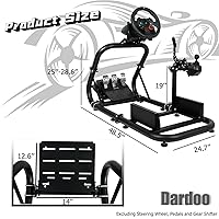 Vista 5 de Dardoo G923 Racing Simulator Cockpit Frame Fit for LogitechThrustmasterFanatec G27 G920 G923 G29 T300 T500,Adjustable Driving Wheel Stand, Not