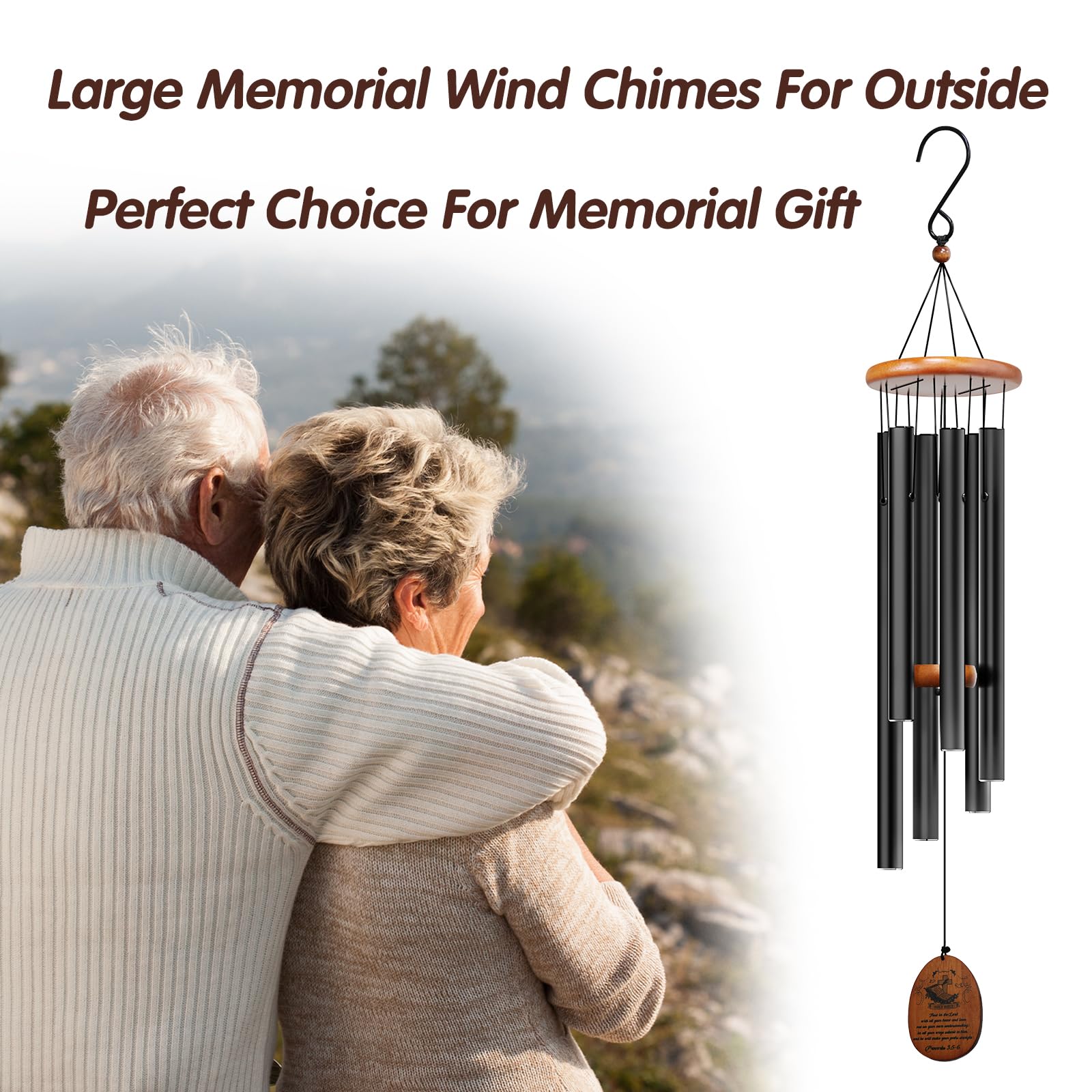 Windspiel Mit Kreuz – Beruhigende Klänge Für Veranda & Garten, Christliches Geschenk Für Innen & überdachte Außenbereiche
