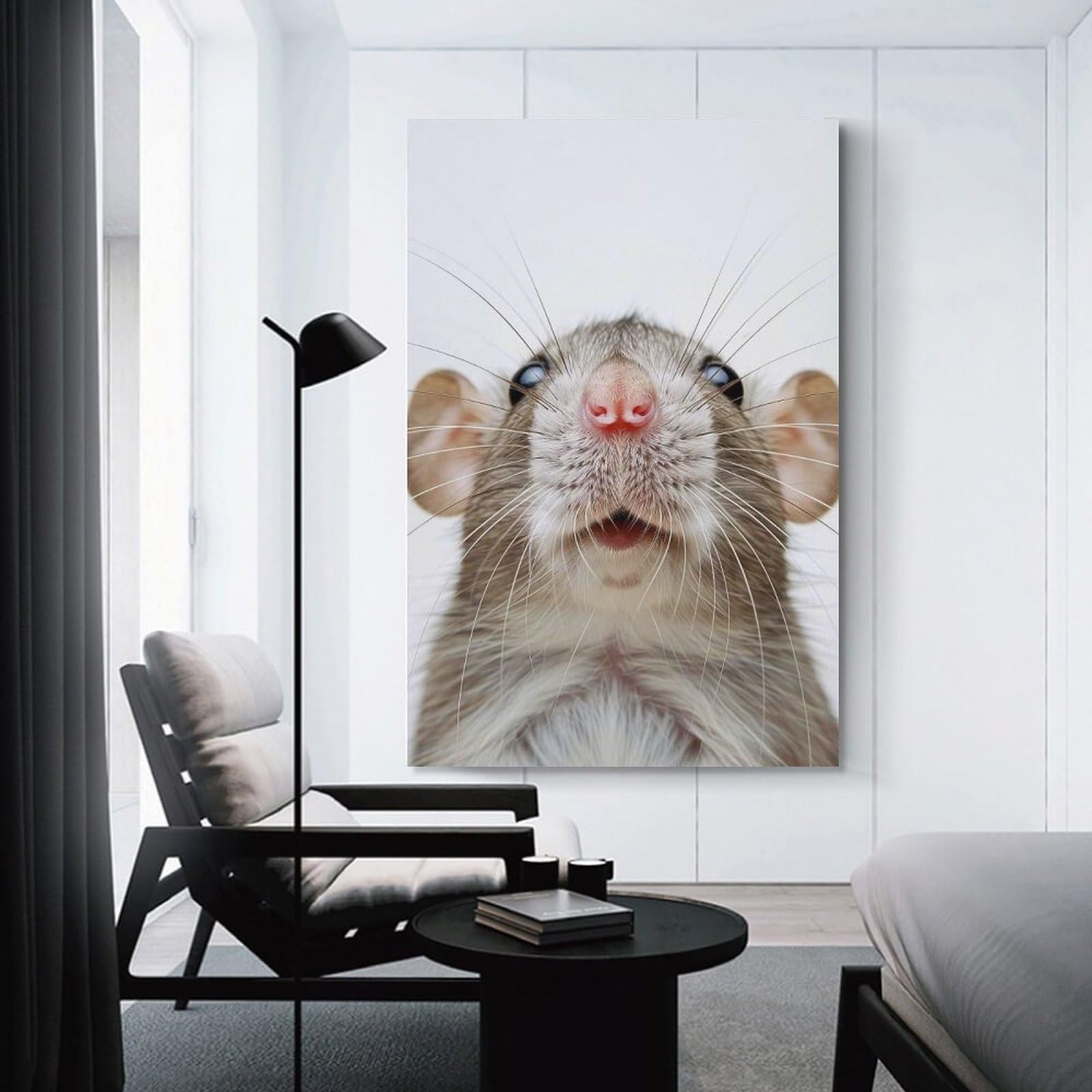 Junmoney Rat Face Canvas Art Print, 20x30inch(50x75cm), for Bedrooms, Workspaces And Everyday Interiors, A Flexible Wall Accent for Shared Spaces