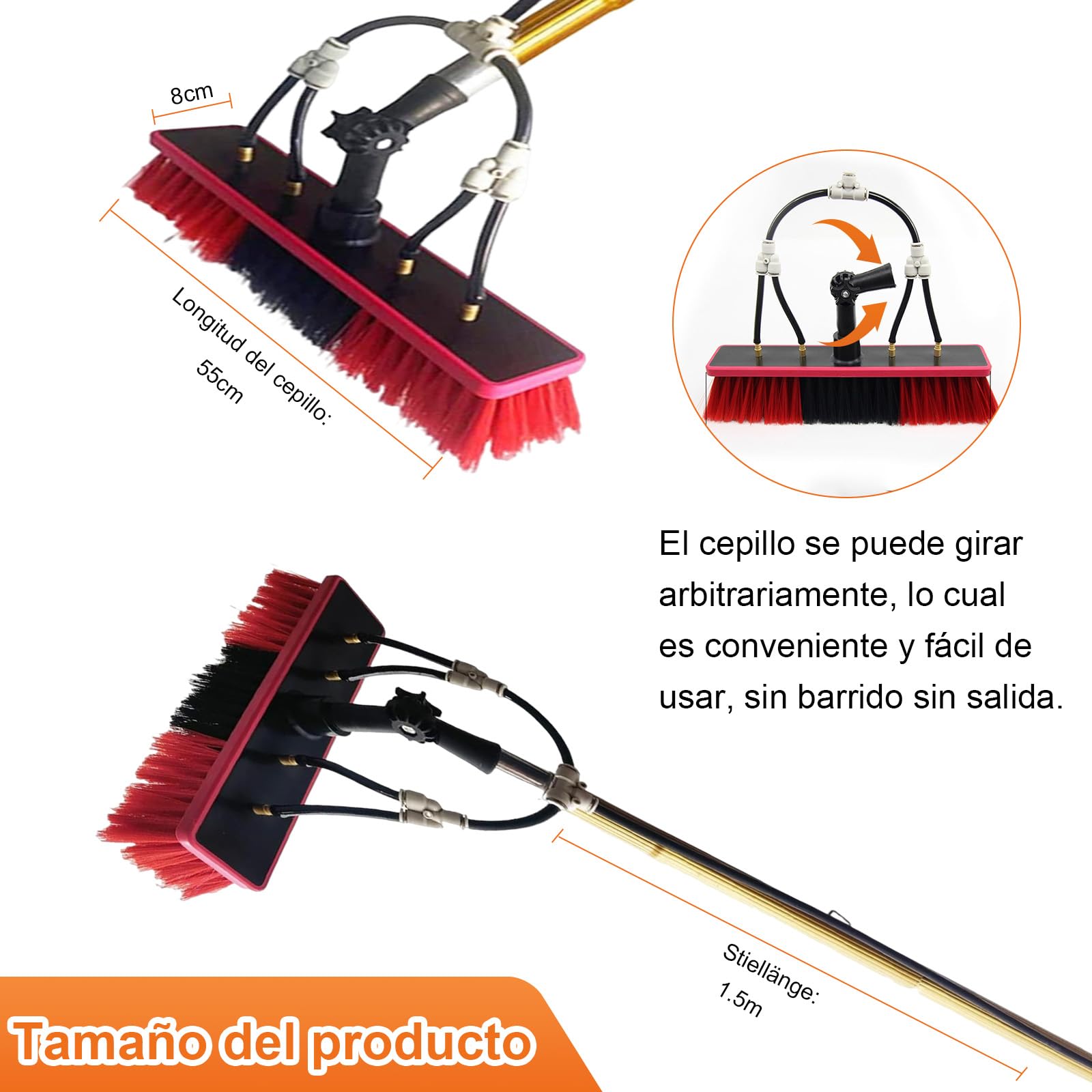 Palo telescopico Limpieza, 10m Limpieza de Cristales Pole/Agua alimentada telescópico Cepillo/Cleaner Extensible Conservatorio Roof Apto para fotovoltaica Panel CleaningTrucks de Windows