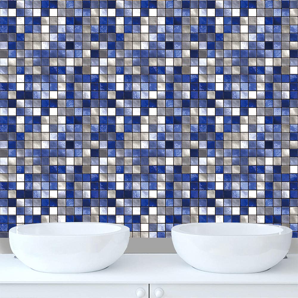 Piastrelle Adesive Cucina Floreale Blu Retrò Pavimento Pvc Adesivo Impermeabili Prova Olio Piastrelle Adesive Bagno Adesivi Murali Cucina Mattonelle