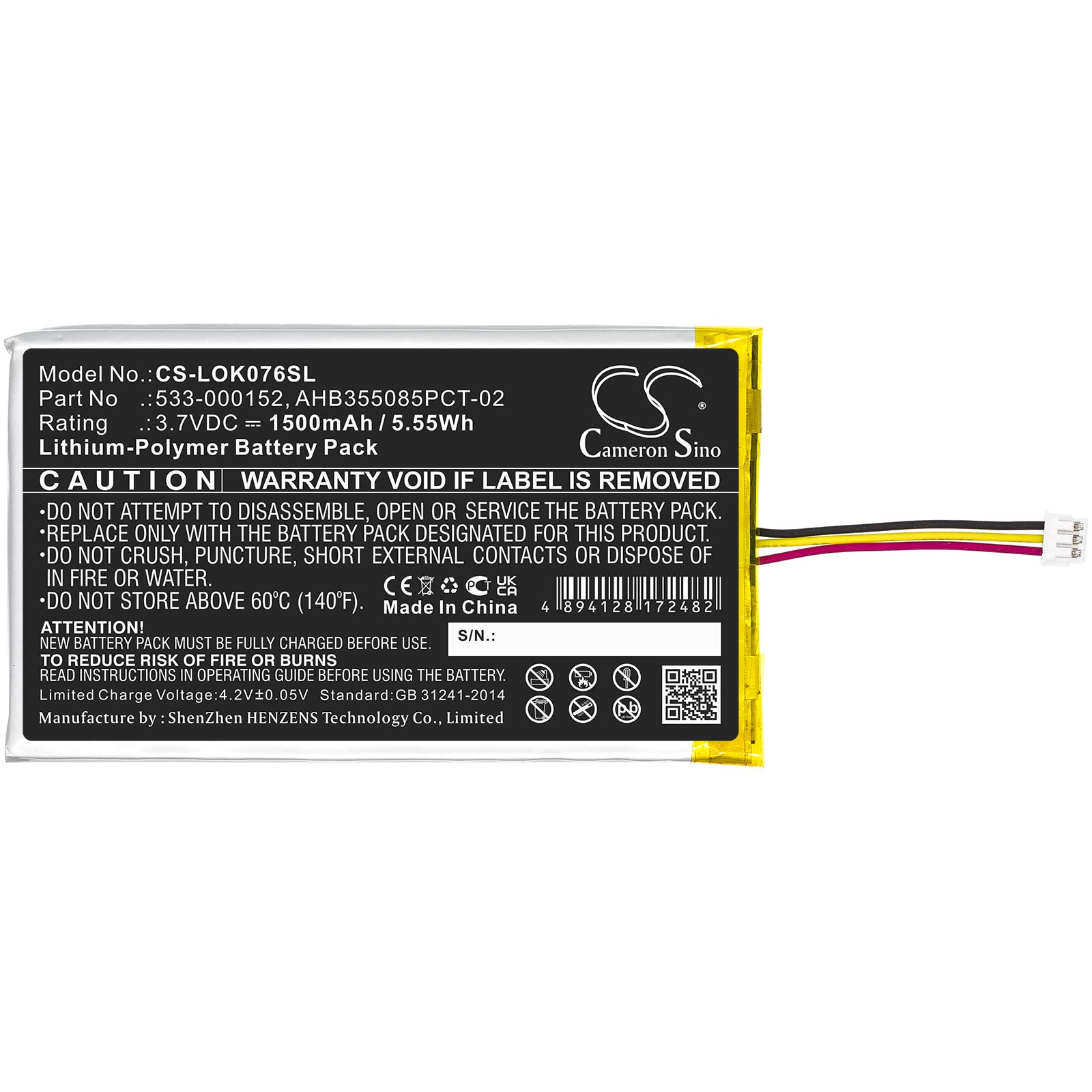 TECHTEK baterías Compatible con [Logitech] G913, G913 TKL, G915, G915TKL, YR0076 sustituye 533-000152, para 533-000204, para AHB355085PCT-02, para L/N: 2012 FBA
