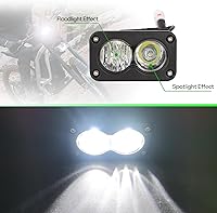 Vista 5 de Kit de faros motoparty para Sur-Ron Segway X260, combinación de luces Spot/Flood de 6000-6500K en blanco transparente, accesorios para barras