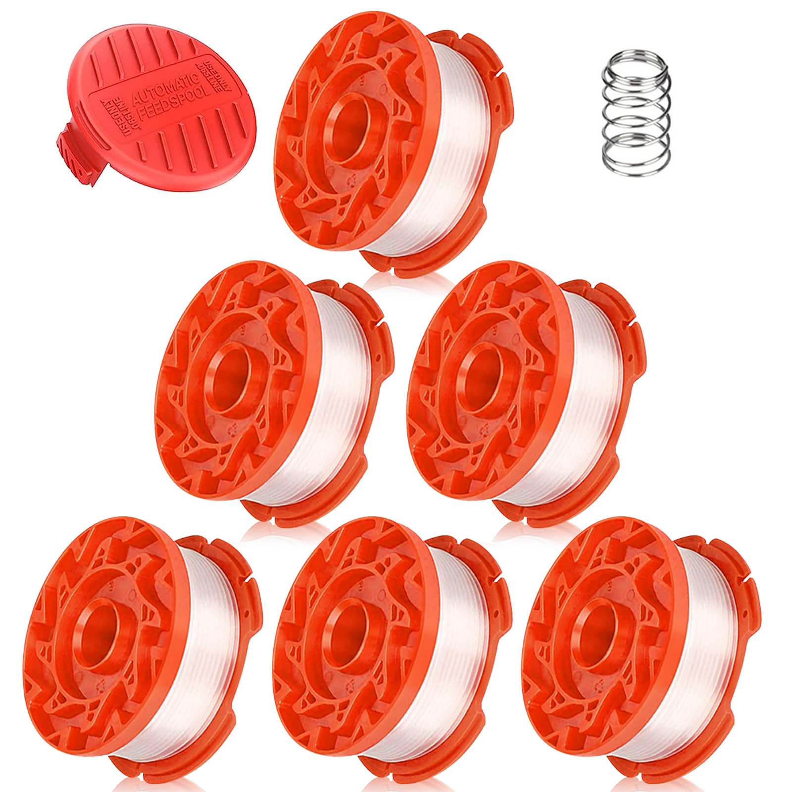CMZST065/CMZST0653 Compatible with Craftsman Models: CMESTA900,CMCST900,CMEST913, CMESTE920, String Trimmer Line 30 Feet 0.065-inch,8-Pack (6-Line Spool + 1 Cap+1 Spring)