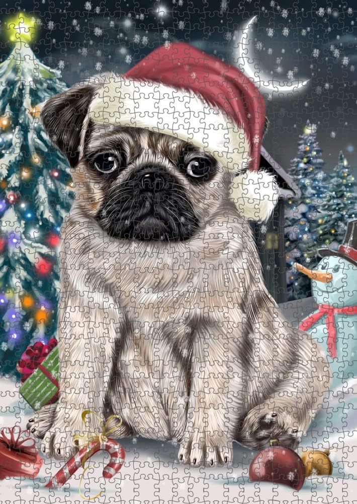 Have a Holly Jolly Christmas Pug Dog Jigsaw Puzzle for Adults - Animal Printed Interlocking Puzzle Game Artwork - Gift for Dog Lover's -1000 Pcs 29.5"x19.7", PZLE59005