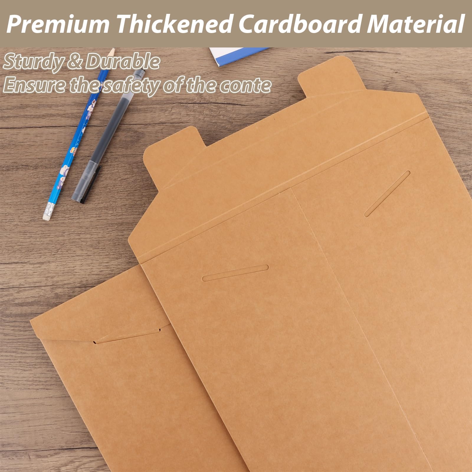 Paquete de 25 sobres rígidos marrones de 12 x 16 pulgadas, sobres rígidos de papel kraft resistente, sobres de cartón rígido de doble pared para envío, fotos, documentos, tarjetas de regalo, CD