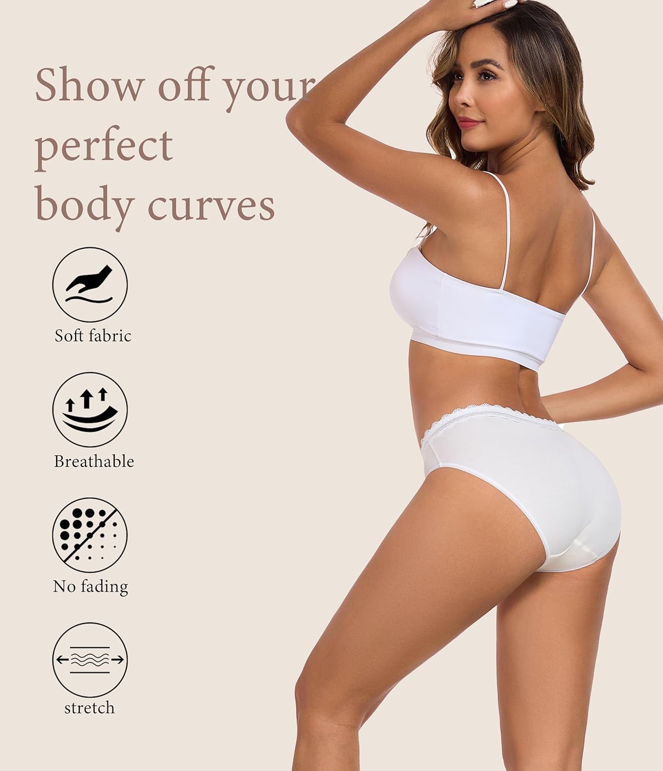 ANLIQI Women's Cotton Underwear Lace Trim Bikini Panties for Women Moisture Wicking Underwear Ladies Hipster Panty Multipack - Image 5