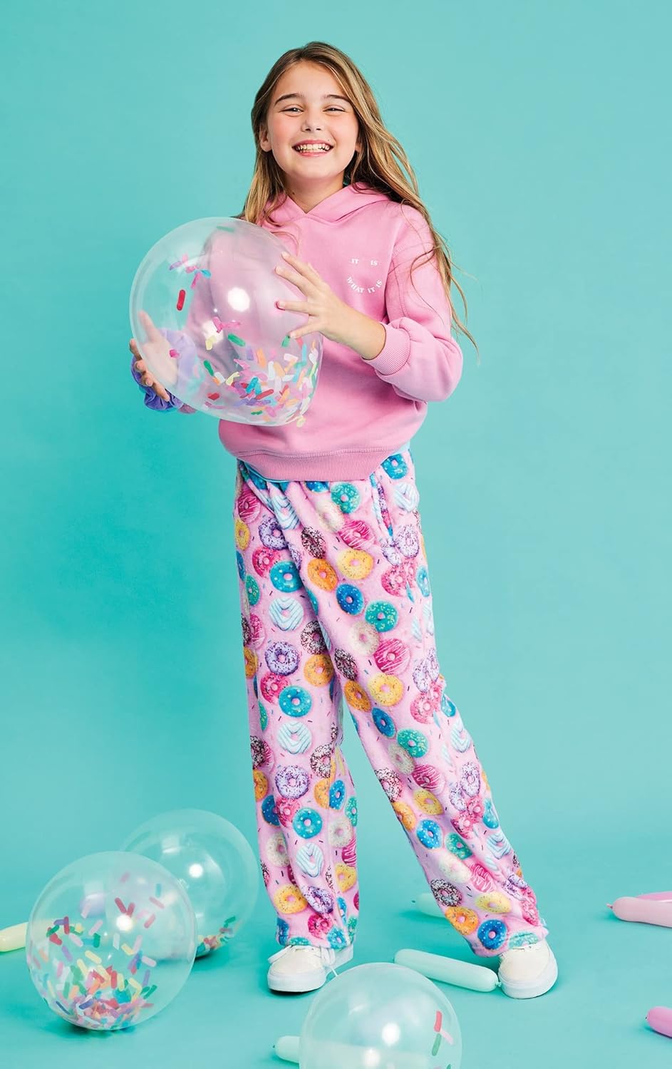 iscream Big Girls Silky Soft Plush Bold Print Fleece Pants - Bake Shop Collection Collection - Image 2