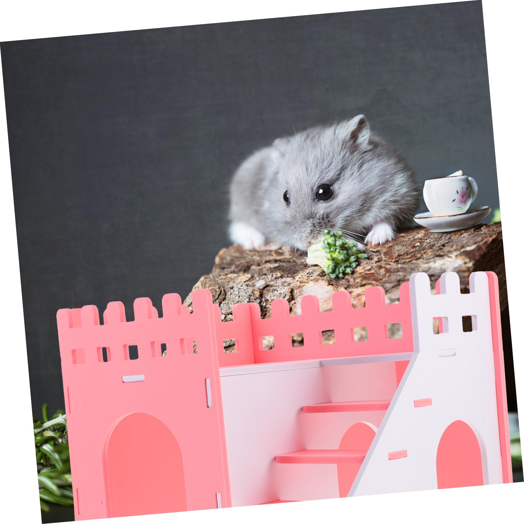 Happyyami Hamsterhaus mit Rampe und Labyrinth Spiel und Ruheplatz für Kleintiere Robustes und Bruchsicheres Design Leicht zu Reinigen und Pflegen