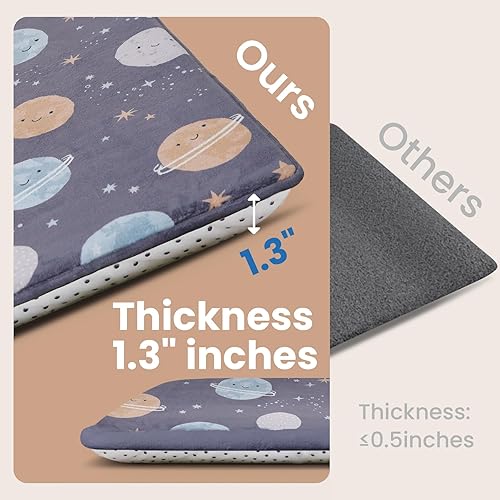 Miniatura 2 de Tapete de juego para bebé para suelo, tapete acolchado de 1.3 pulgadas de grosor para corralito de 50 x 50 pulgadas, espuma elástica extra suave,