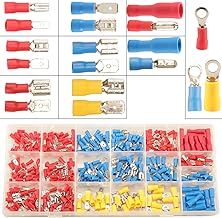 350 x Electrical Crimp Terminals, 19 Kinds of Electrical Car Lugs, Male Female Terminals Assortment Electrical Flat Terminal 2.8 mm 4.8 mm 6.3 mm, Electrical Connectors Crimp Kit