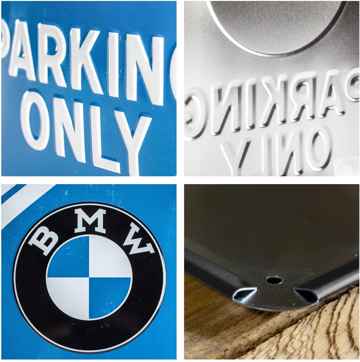 Nostalgic-Art BMW - Parking Only Blue - Gift idea for car accessoires fansRetro Tin SignMetal PlaqueVintage Design for decoration15 x 20 cm