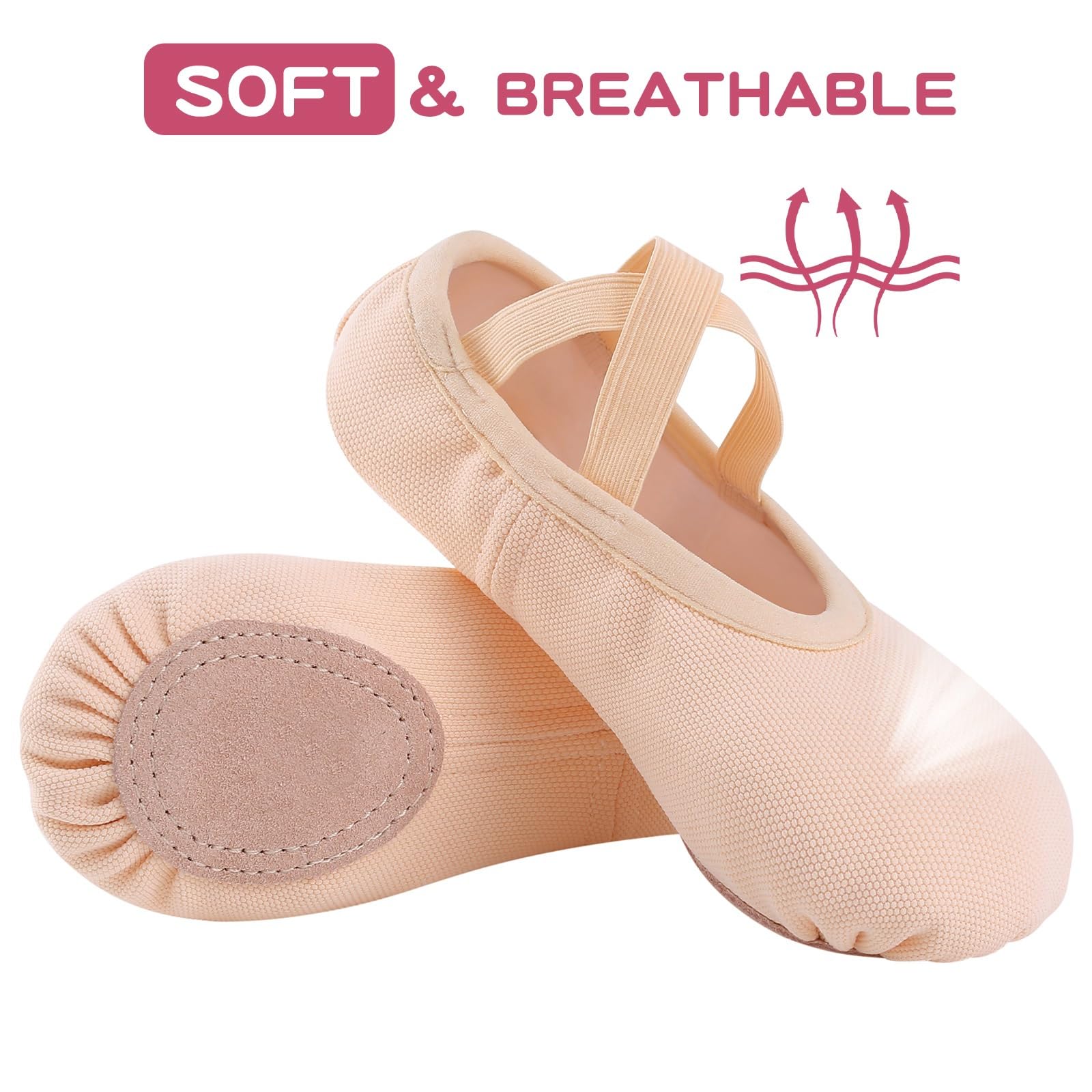 Ballettschuhe Mädchen Elastische Ballettschuhe Damen Gymnastikschuhe Geteilte Ledersohle für Kinder Erwachsene