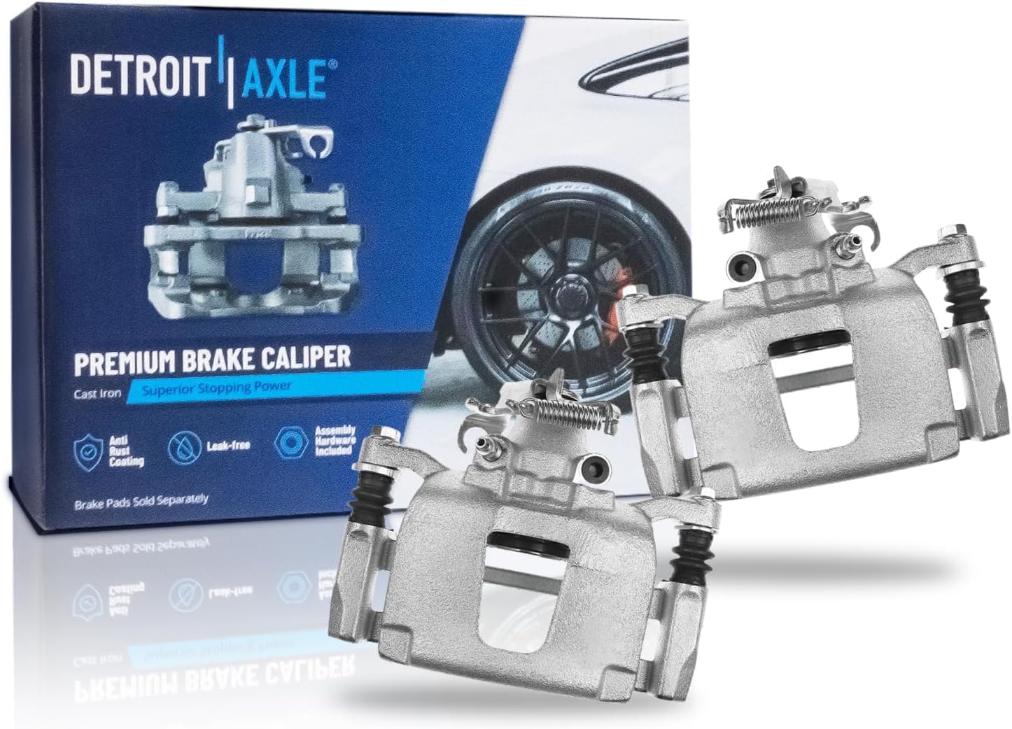 Detroit Axle - 2pc Rear Brake Calipers for Dodge Grand Caravan Chrysler Town & Country Routan Ram C/V [with Heavy Duty Brakes], Brake Calipers with Brackets Replacement