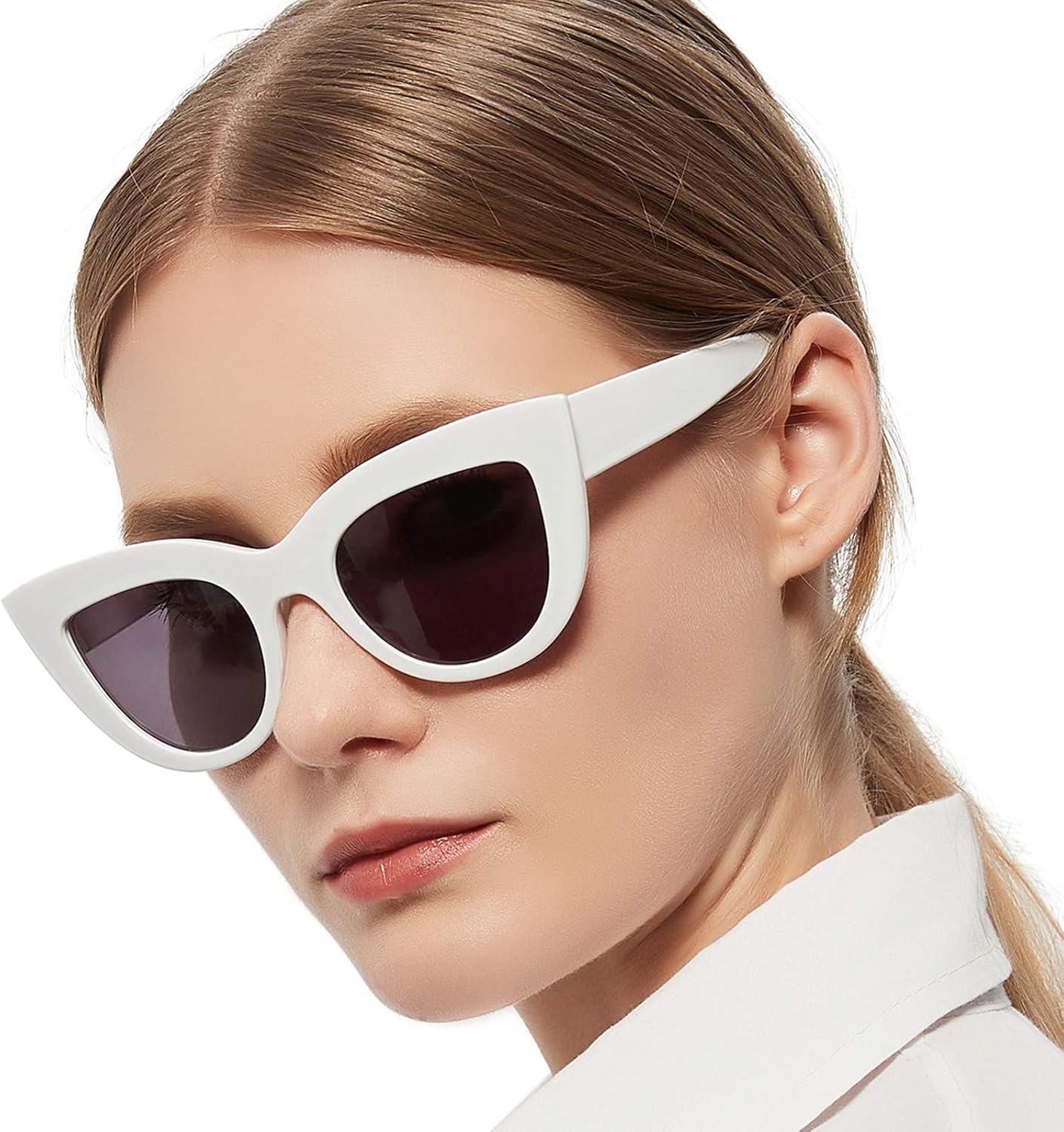 MARE AZZURO Lentes de lectura para exteriores con diseño de ojo de gato, para mujer, lentes de sol para lectores 0.5, 0.75, 1.0, 1.25, 1.5, 1.75,