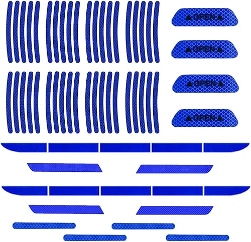 Juego de calcomanías reflectantes fuertes para automóvil, 40 unidades, llanta de rueda, 2 juegos de maletero, parachoques, espejo retrovisor y