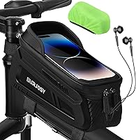 Vista 1 de Bolsa de marco frontal para teléfono de bicicleta, bolsa impermeable para teléfono con pantalla táctil de TPU y visera solar, accesorios