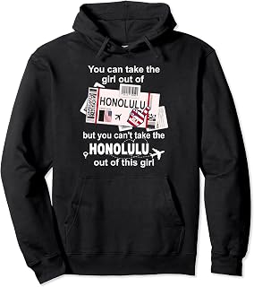 Girl from Honolulu Boarding Pass - Flight Ticket Honolulu Pullover Hoodie