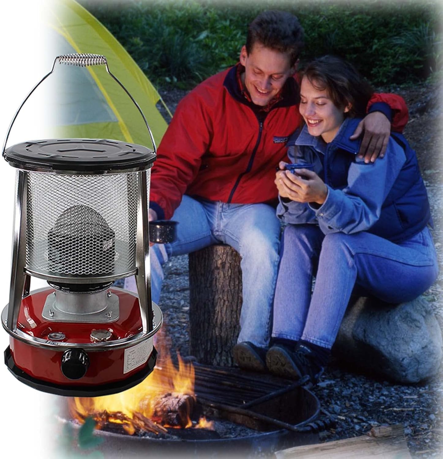 Kerosene Stove Heater, Portable Emergency Stove Heater for Indoor Outdoor Kerosene Stove with 6 Wicks/White (Red (4.6l 6 Wic))