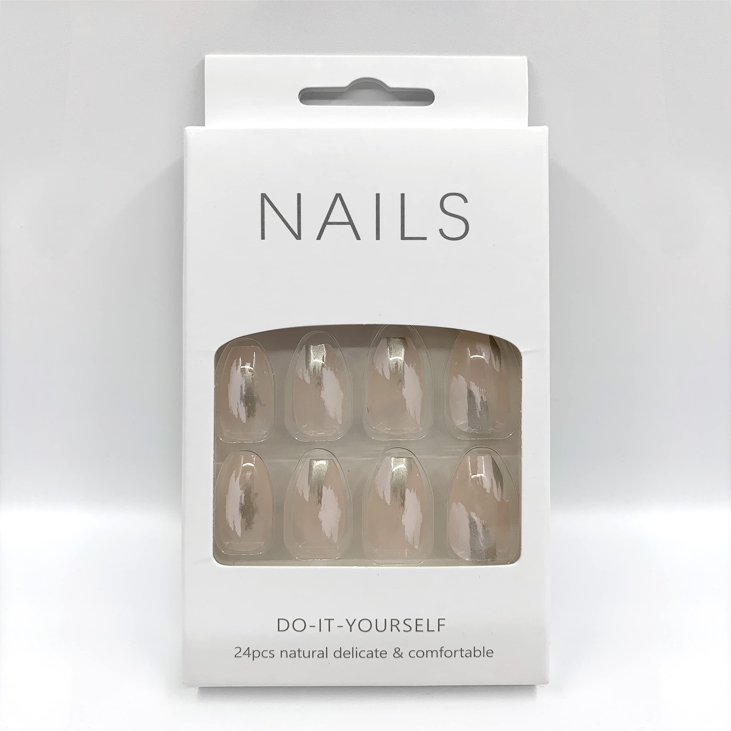 THE BABA 24 Pieces (24 قطعة) Natural, Delicate & Comfortable (طبيعي ولطيف ومريح) Fake Press Nails FALSE NAILS 484