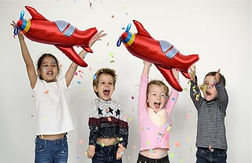 Miniatura 10 de 4 globos grandes de aviador para fiesta temática de aventura de aviador, globos de Mylar de aluminio para baby shower, suministros de decoración de