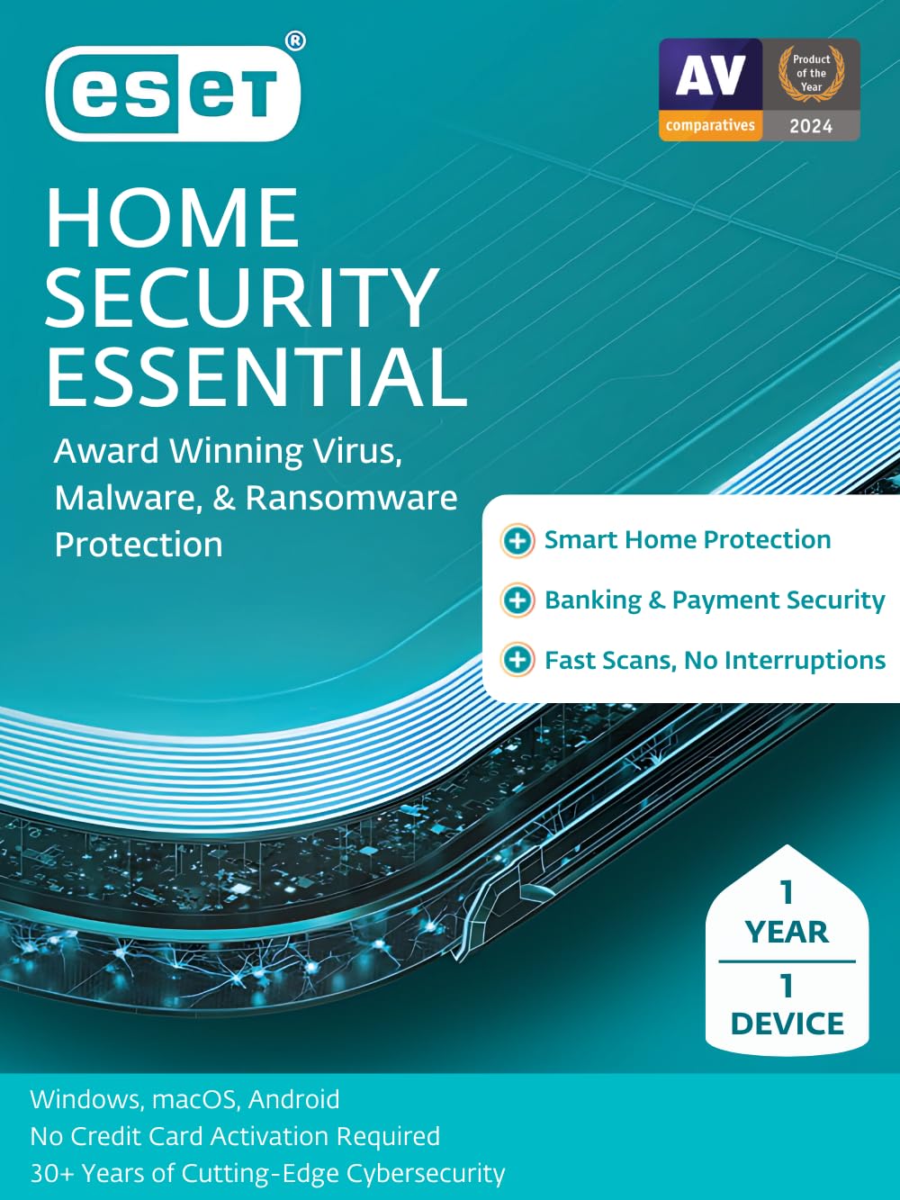 Eset Home Security Essential Antivirus 2025 Edition 1 Device 1 ...