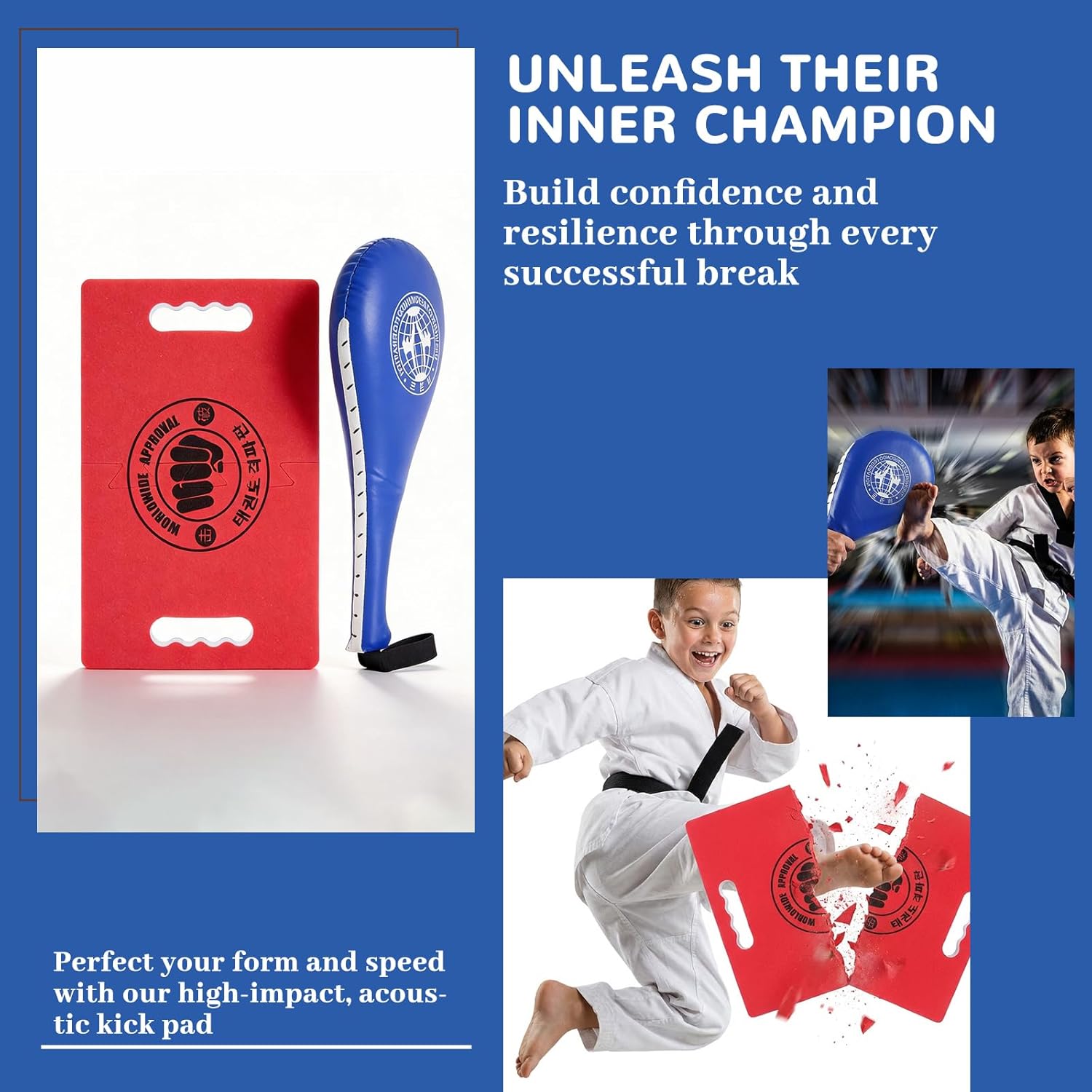 Taekwondo Training Set: Rebreakable Breaking Board & Kick Target Pad, Martial Arts Karate Boxing Sparring Gear, Durable Punching Kicking Equipment Gifts for Kids & Adults | by Cotkkstt (4)