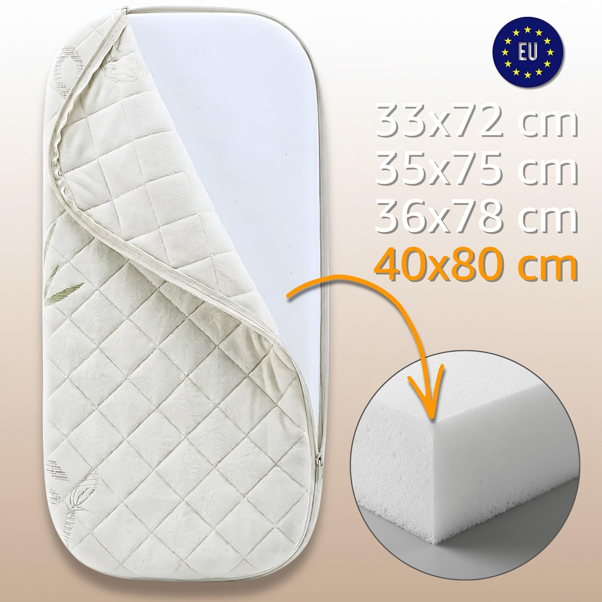 materacyk do gondoli polokragly premium bamboo 80x40x6 t-1832