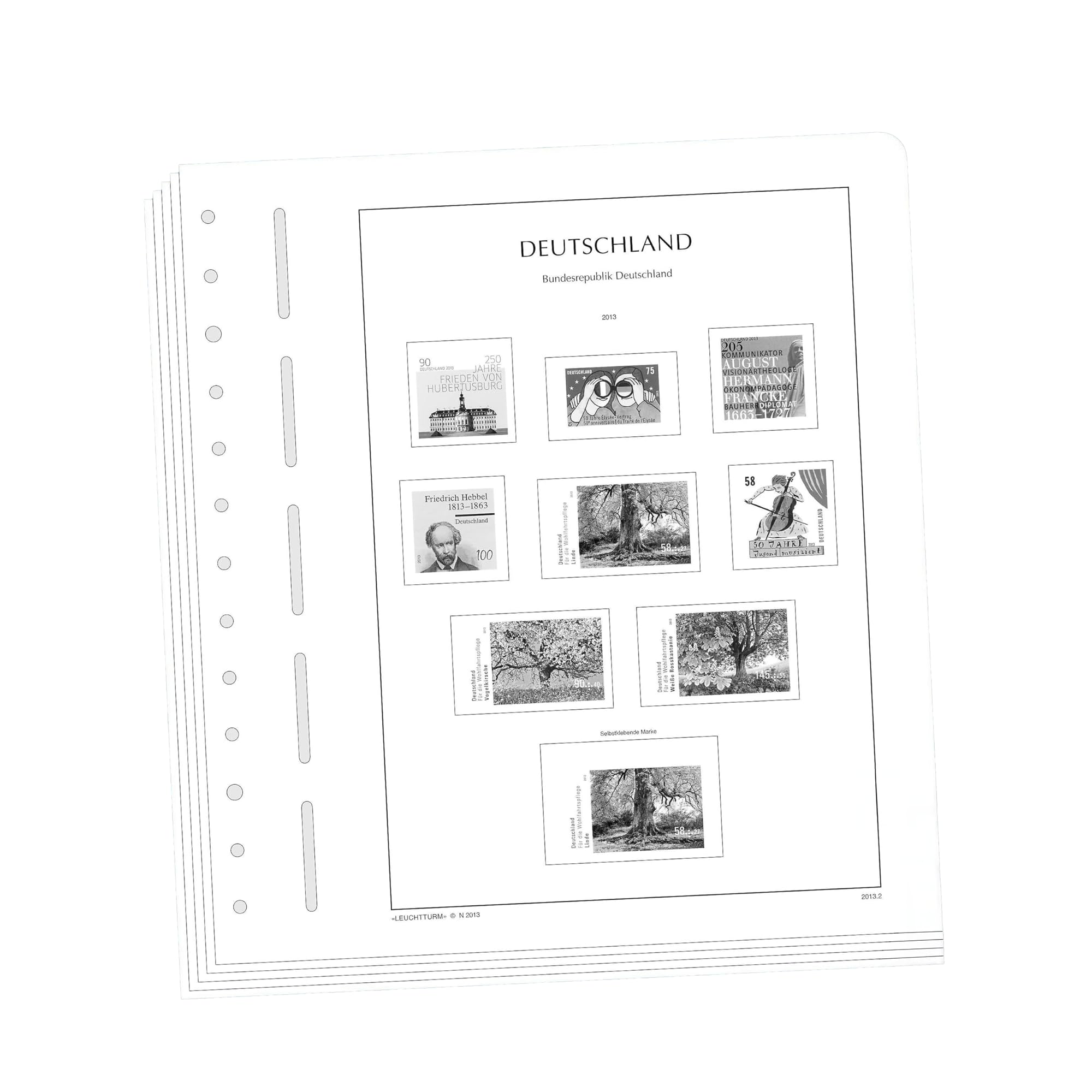 Leuchtturm 100225 Dodatek z kieszeniami zaciskowymi – arkusze do albumu kolekcjonerskiego na znaczki, Austria 2025