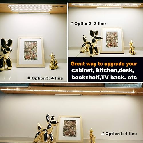Miniatura 3 de WOBANE Kit de iluminación para debajo del gabinete, barra de luces LED negras, luces debajo de la encimera para cocina, armario, escritorio, monitor