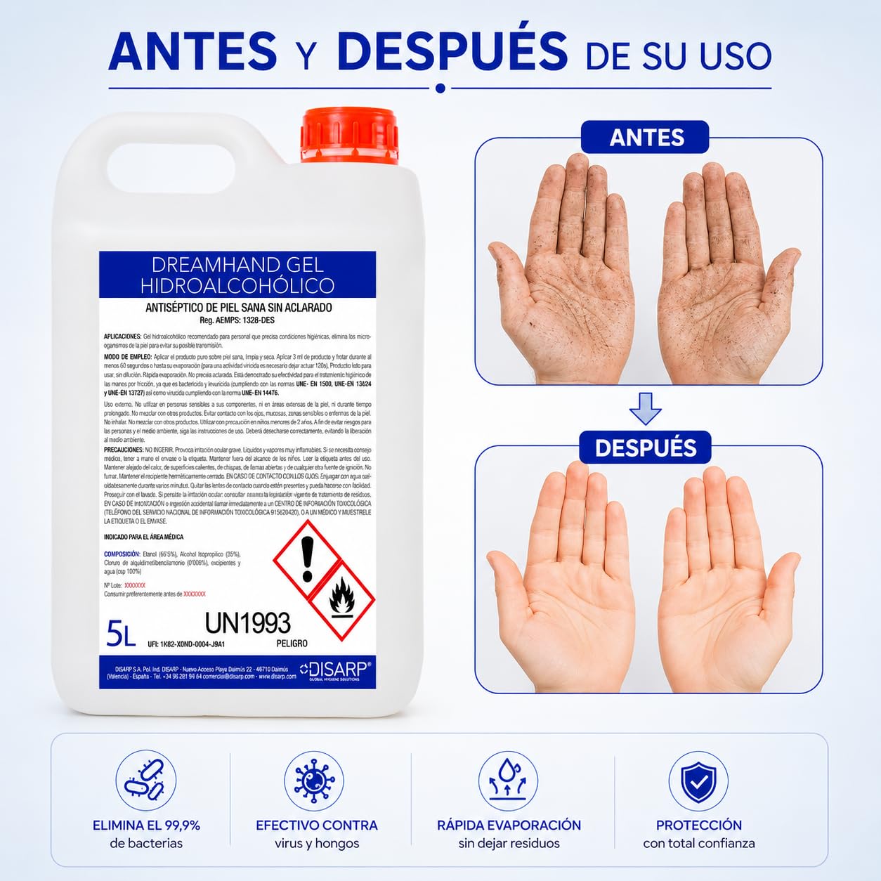 GEL HIDROALCOHOLICO HIGIENIZANTE SECADO INSTANTANEO