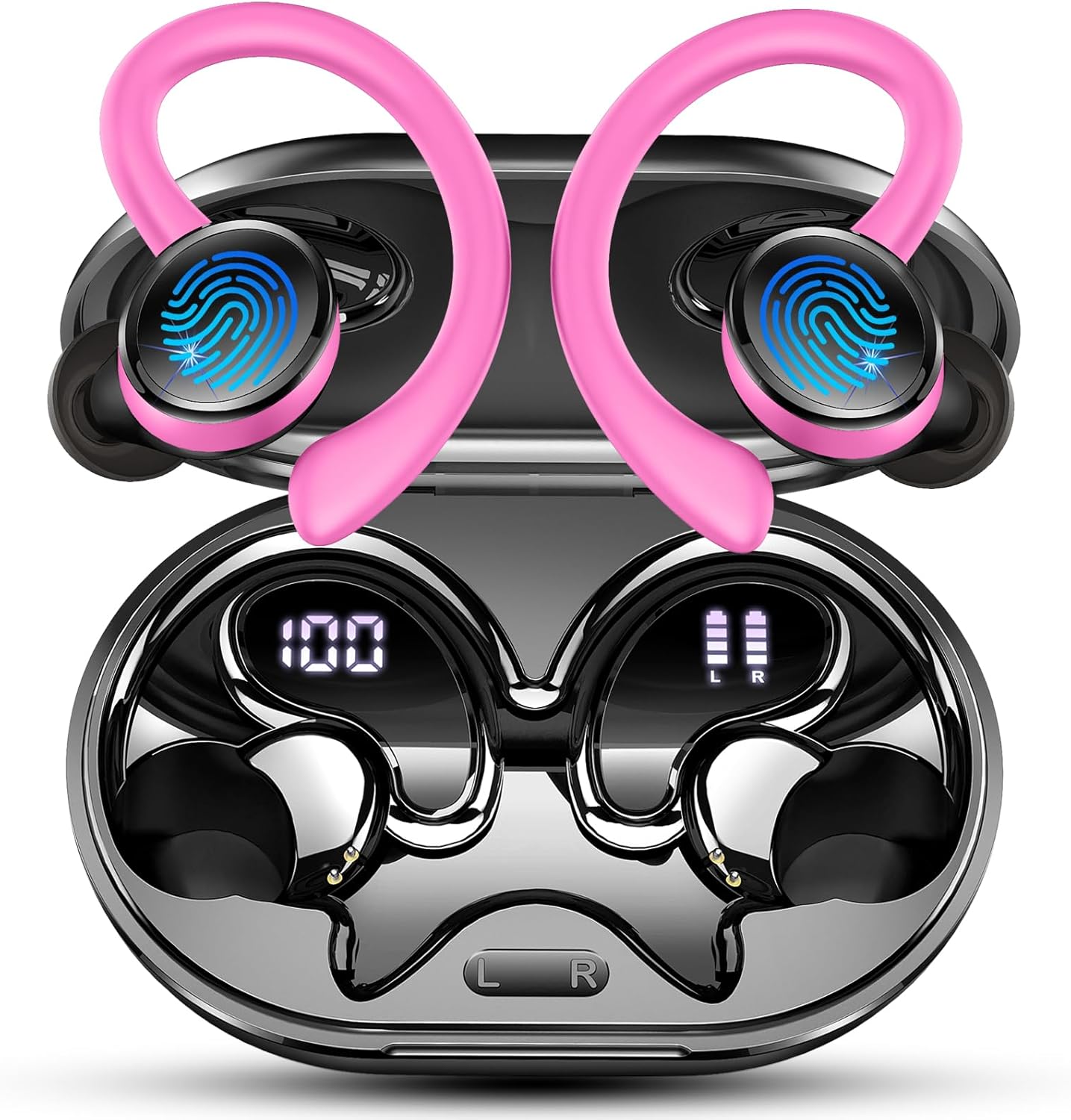 Cuffie Bluetooth 5.4 Sport, 2026 Auricolari Bluetooth con 6D Bass Stereo, 50 Ore Cuffie In Ear Cancellazione Rumore ENC e 4 HD Mics, IP7 Impermeabile Cuffie Senza Fili