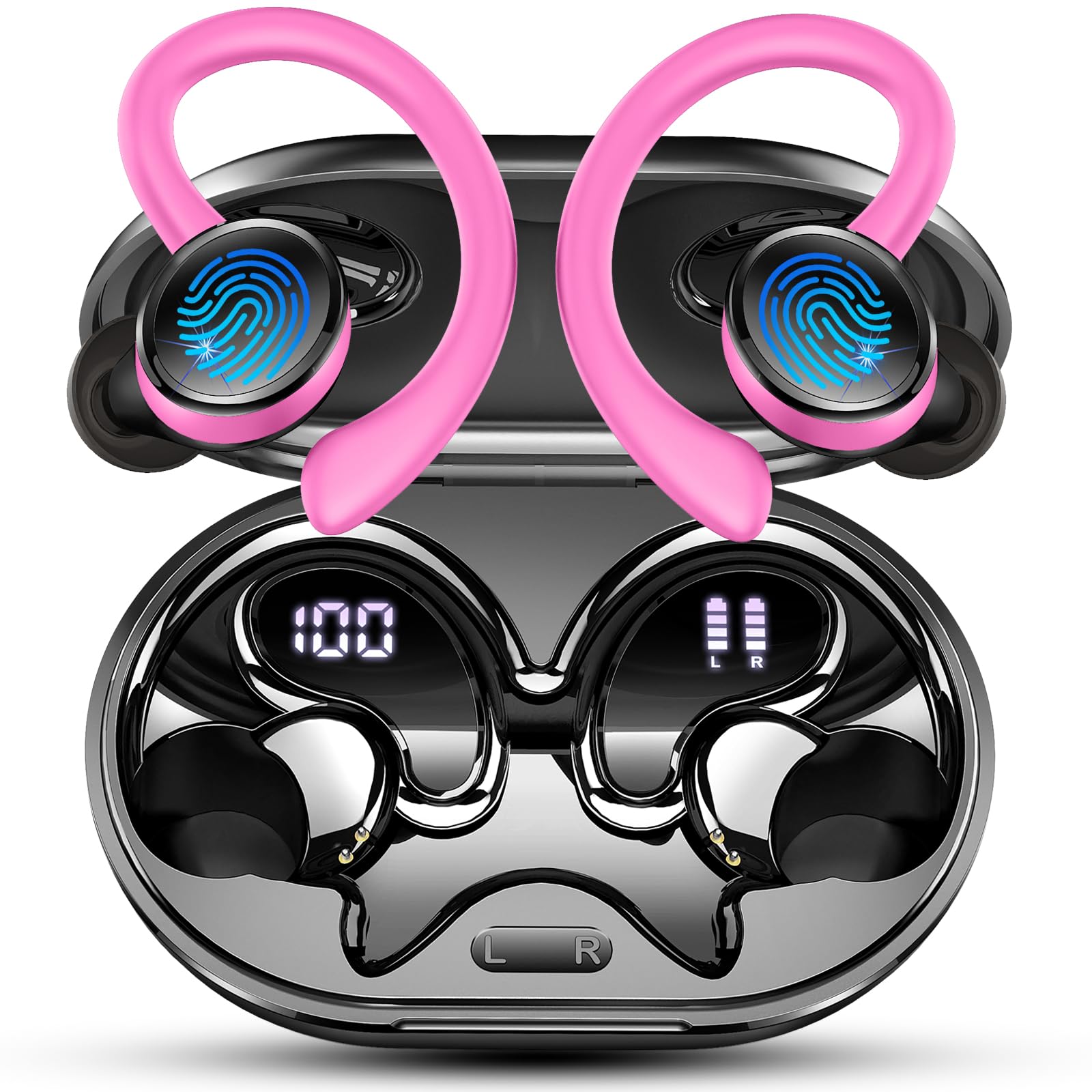 Matast 2026 Auriculares Inalambricos Deportivos, Auriculares Bluetooth 5.4 HiFi Estéreo con 4 HD Mic, 50H Cascos Inalambricos Bluetooth, Pantalla LED/IP7 Impermeable Cascos — view 10