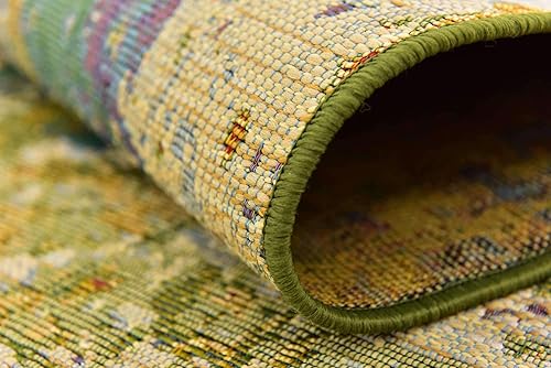 Miniatura 16 de Unique Loom - Alfombra colección de círculos abstractos, de transición para interiores y exteriores, beige, Polipropileno, Azul (multiblue)