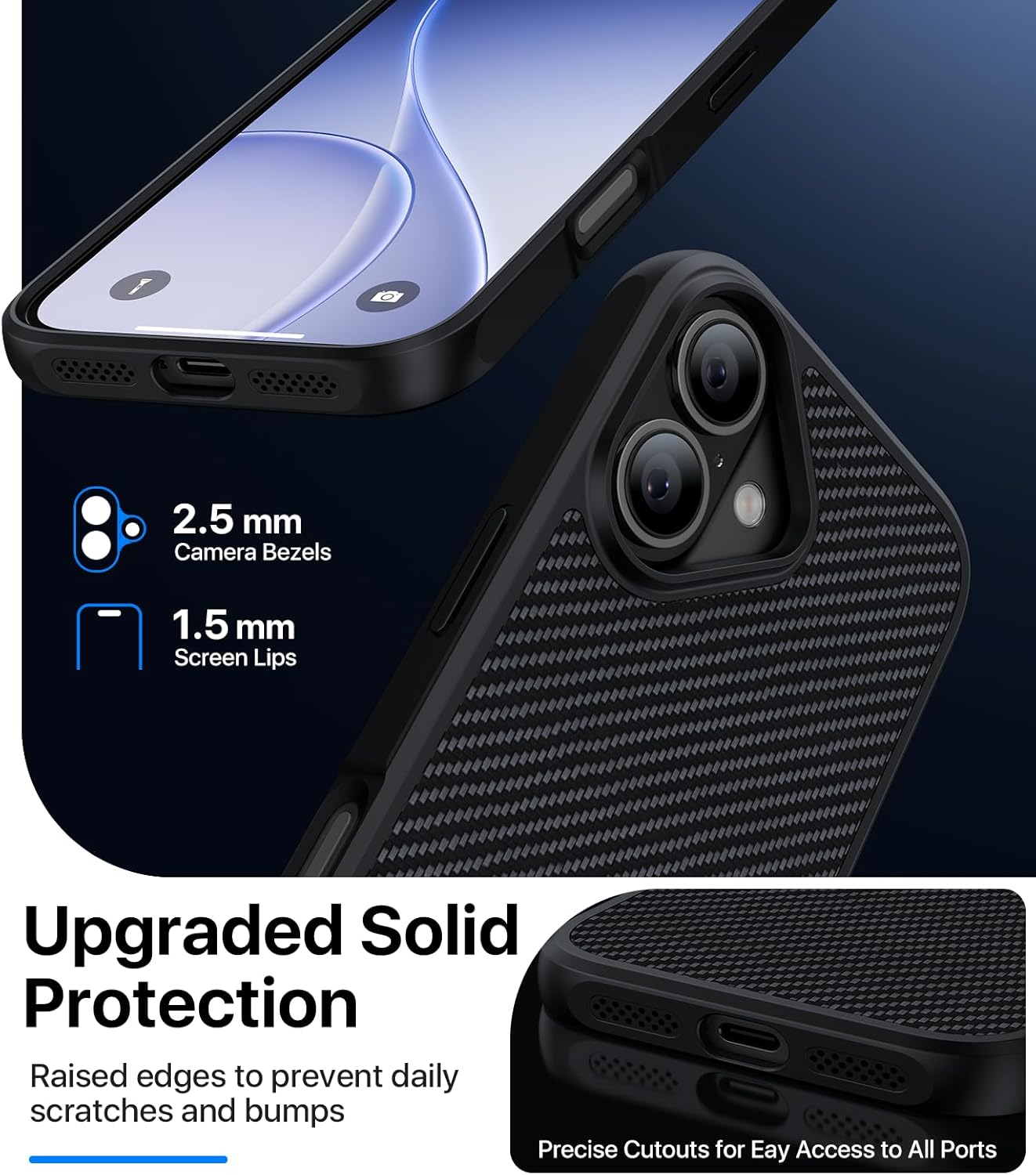 CAHEJILU Magnetic for iPhone 16 Case,[Compatible with MagSafe][Military Grade Drop Protection] Anti-Fingerprint Translucent Matte Shockproof Protective Case for iPhone 16 Phone Case 6.1",Matte Black