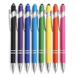 8 Pack Ballpoint Pen 2-in-1 Stylus Retractable Ballpoint Pen with Stylus tip, Metal Stylus Pen for Touch Screens, 1.0 mm Black Ink