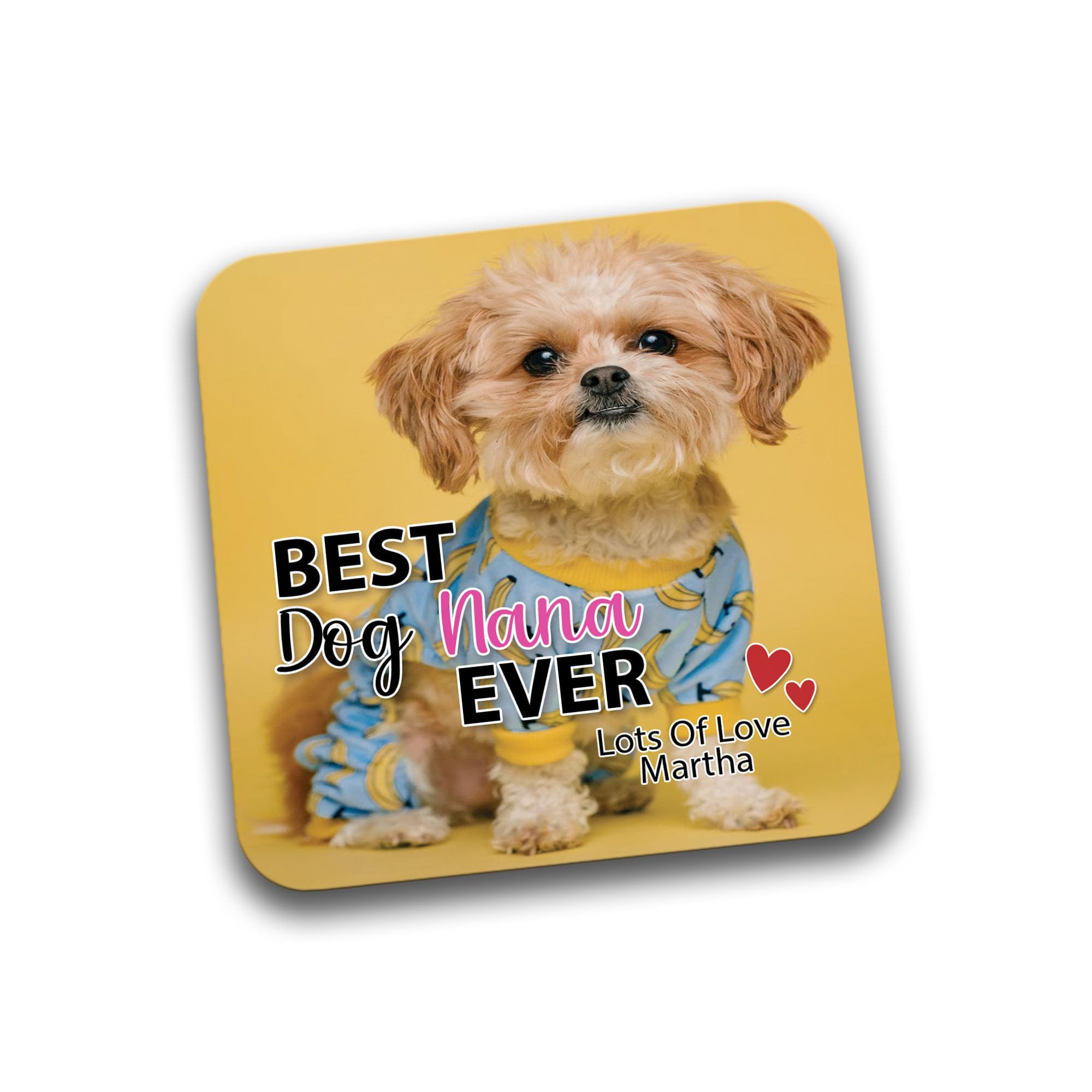 Rib Ticklerz - Personalised Photo Coaster From The Dog - Best Dog Nana Ever - Custom Gifts Dog Nana Present - Birthday - Christmas - DC7