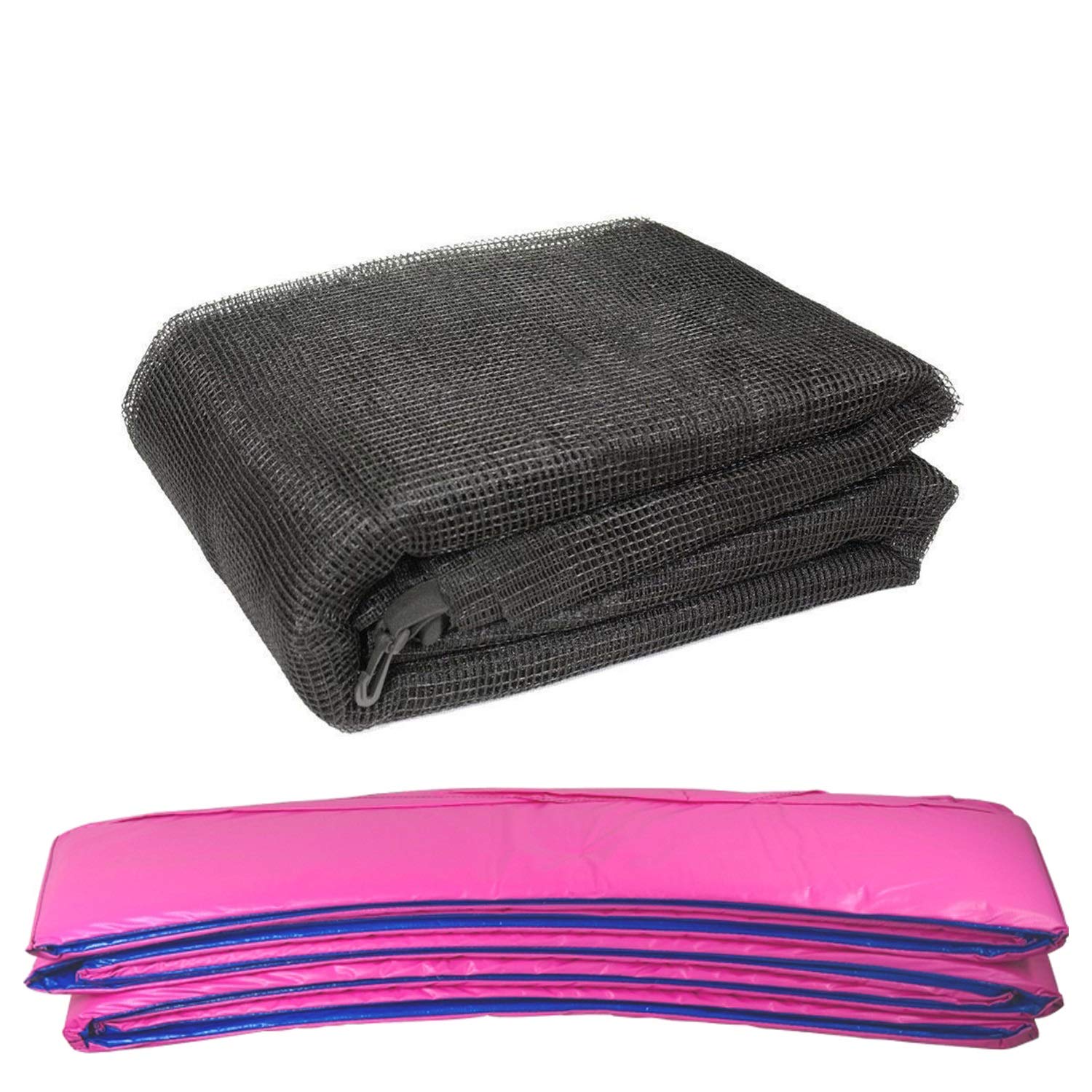 Green Bay Trampoline Replacement Spring Cover Padding Pad & Safety Net Enclosure Surround Bundle 10FT Pink for 8 poles Trampoline