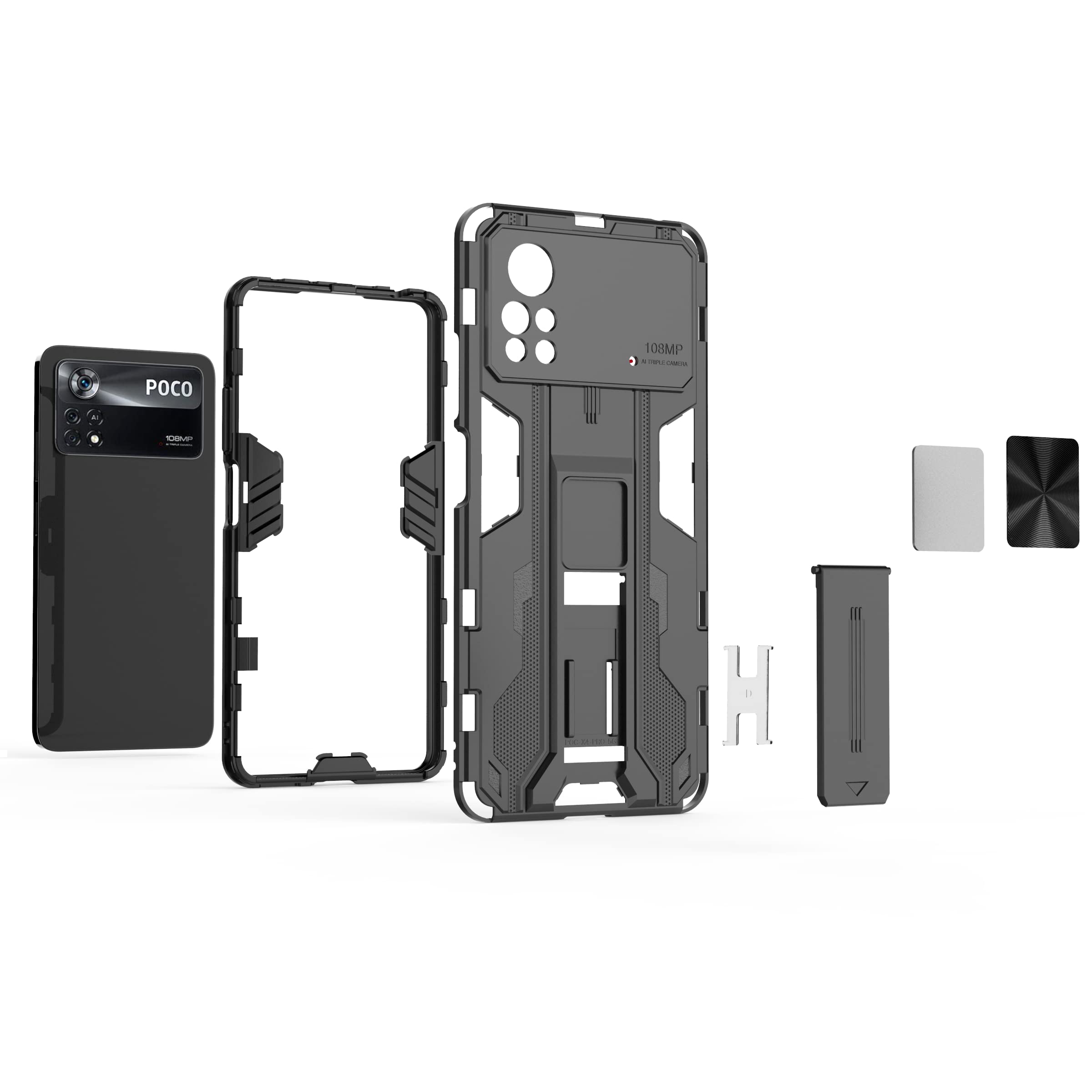 Case for Xiaomi Poco M4 Pro 4G Cover,Case for Xiaomi Poco M4 Pro 4G Case 2-in-1 Phone Case Cover Red