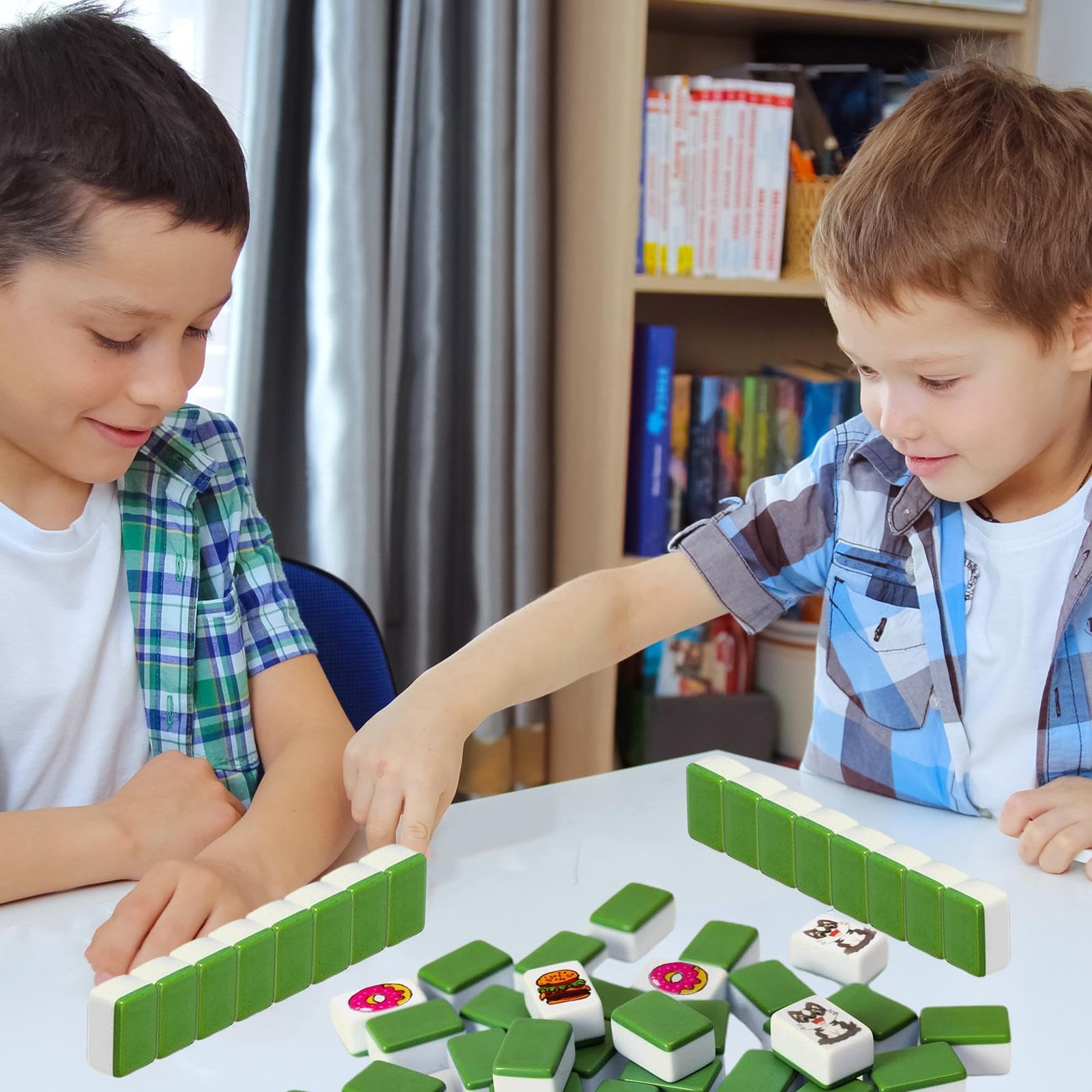 Set Mahjong da viaggio,Set tessere Mahjong - Set di puzzle Mahjong a blocchi,Blocchi da costruzione 64 tessere, tessere Mahjong, giocattoli da viaggio, set di giochi MAh Jong con bandiera